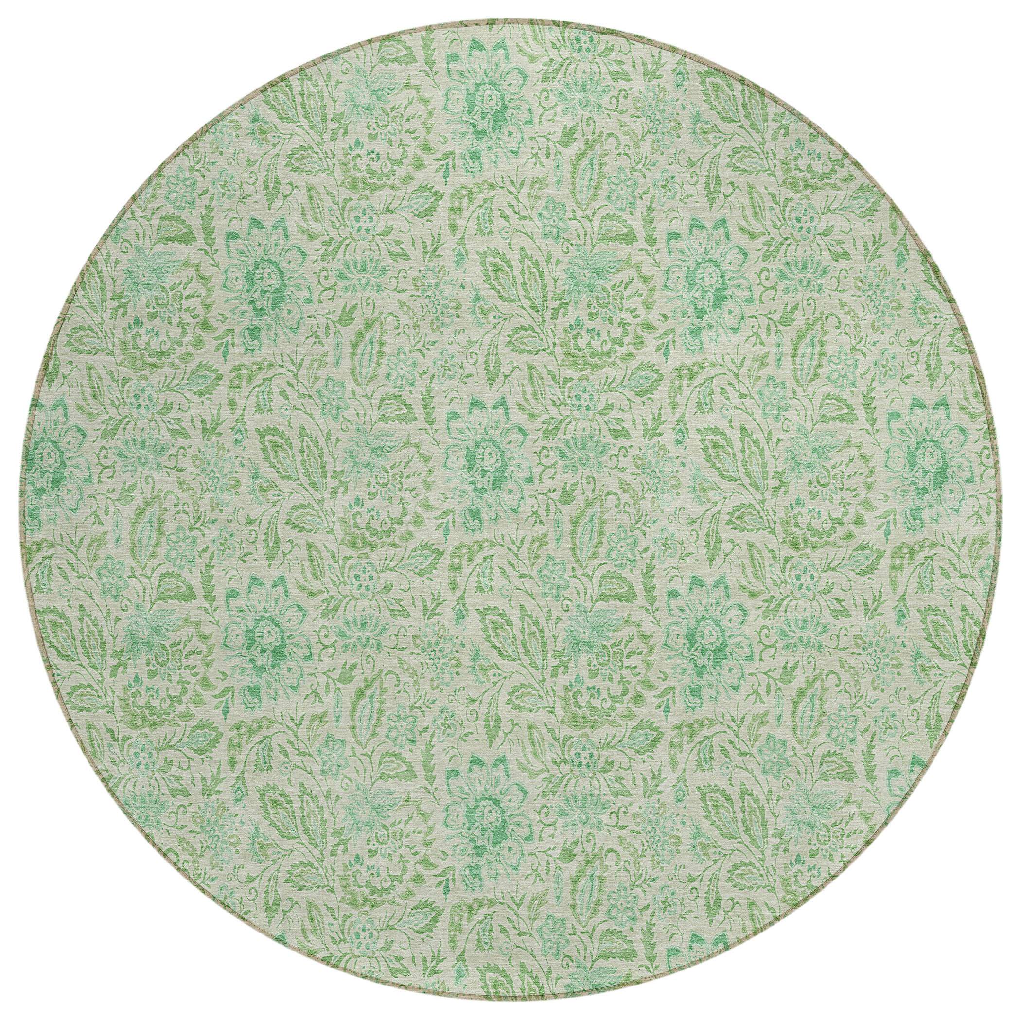 Addison Rugs ACN660SA8RO Chantille ACN660SA 8 x 8 (ft) Polyester Green Round Indoor/Outdoor Geometric Machine washable Area rug