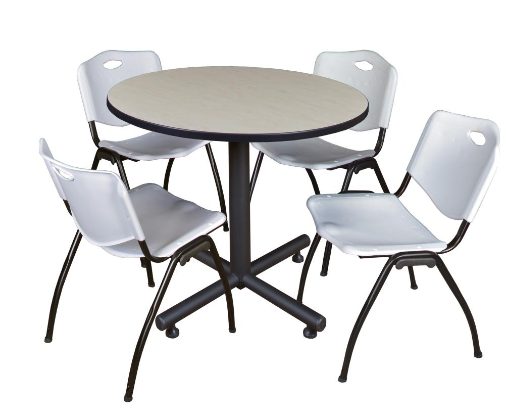 Regency TKB36RNDPL47GY Breakroom Off-White 4-Person Training Table (36-in W x 29-in H)