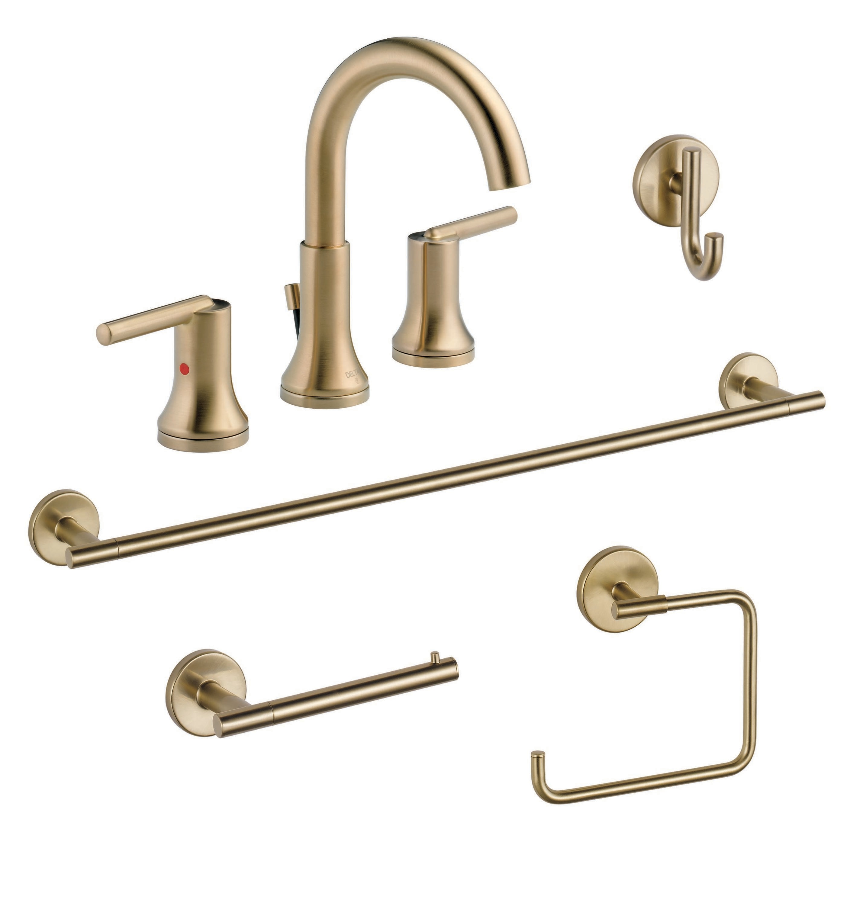 Delta Trinsic Champagne Bronze 5 Piece Bathroom Sink Faucet and Hardware  Collection