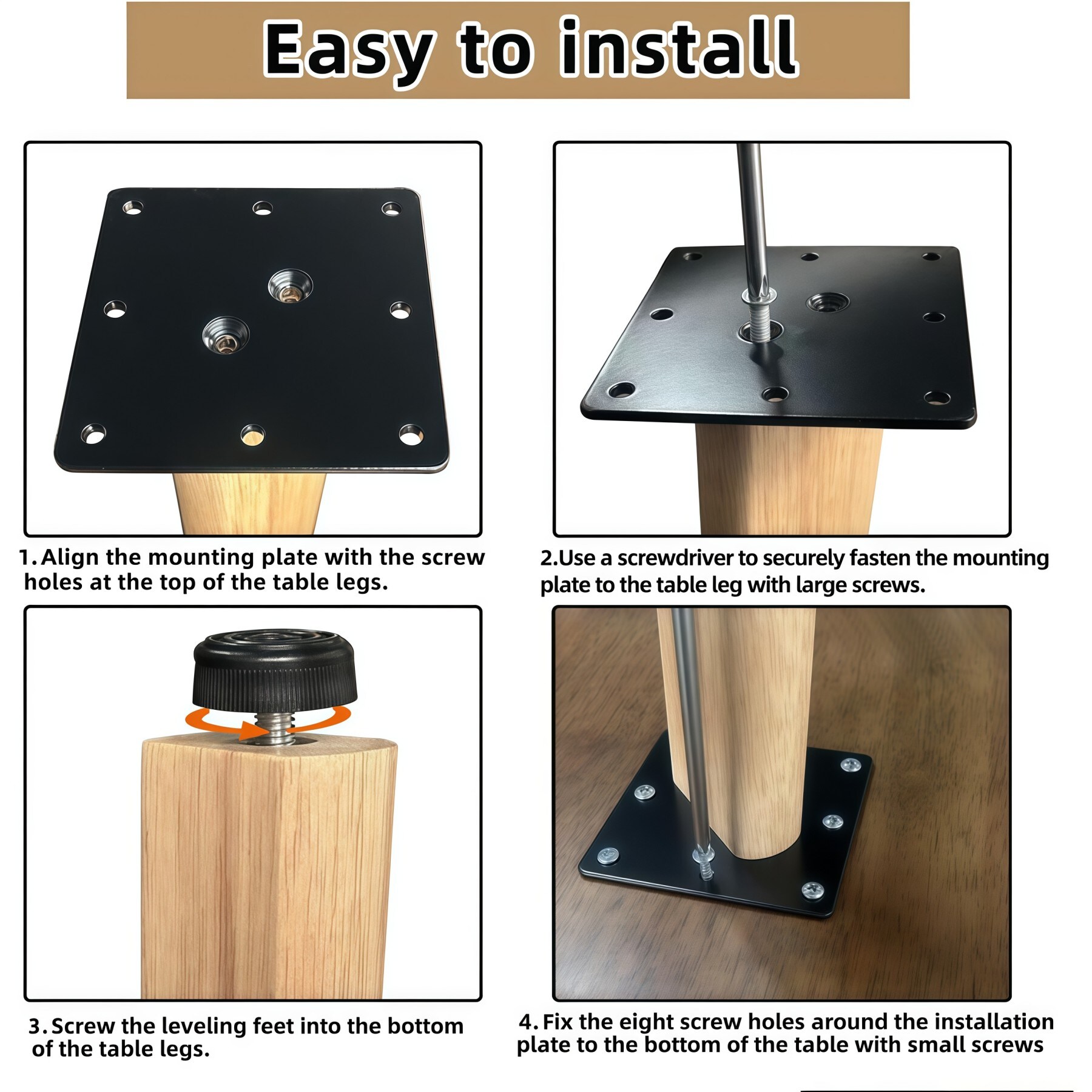 Numhew NHWILL20119 Wood-Table-Legs - View #5