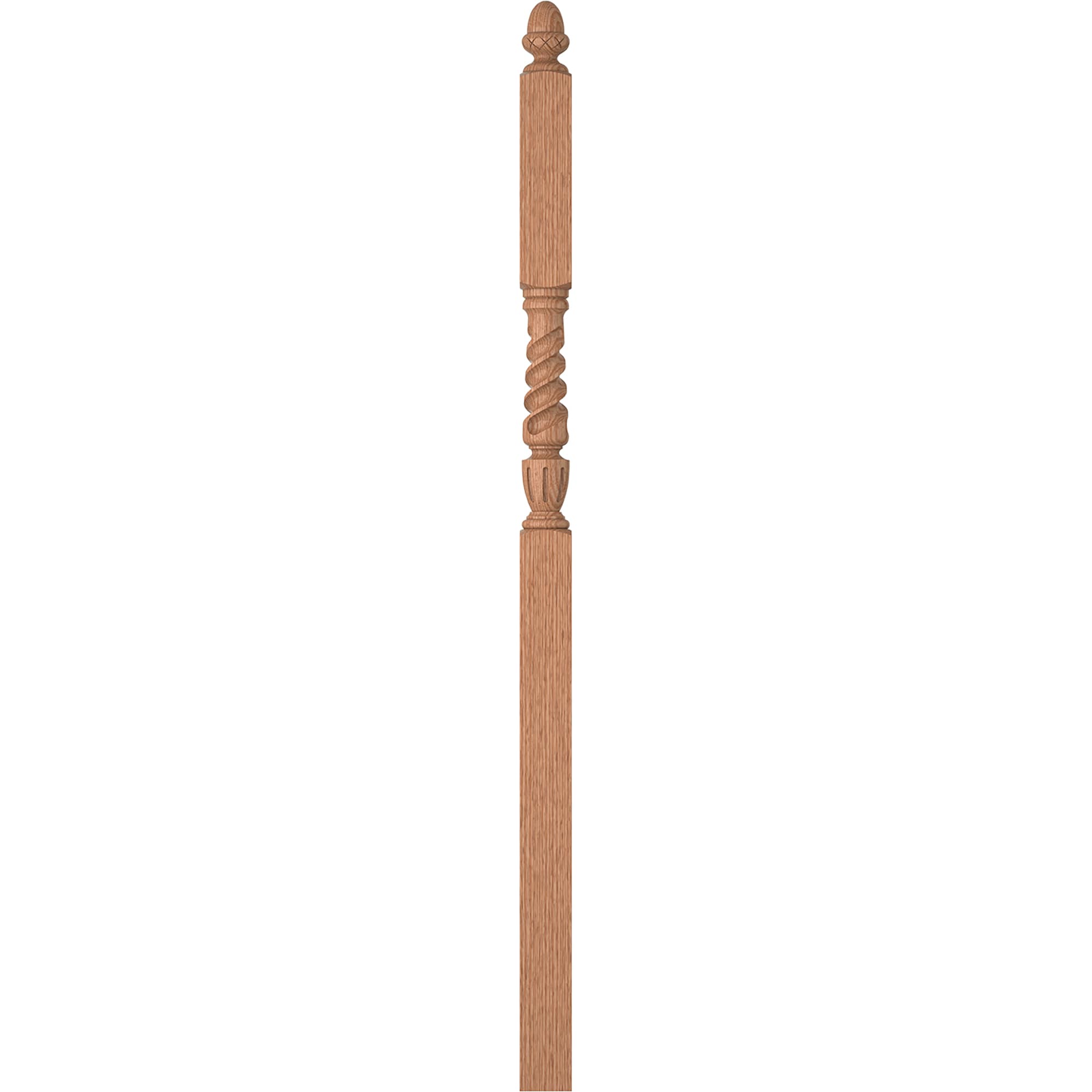 L.J. Smith Stair Systems LJT-3046-O Regent 3.5-in x 72.75-in Unfinished Red oak Intermediate Stair Newel Post