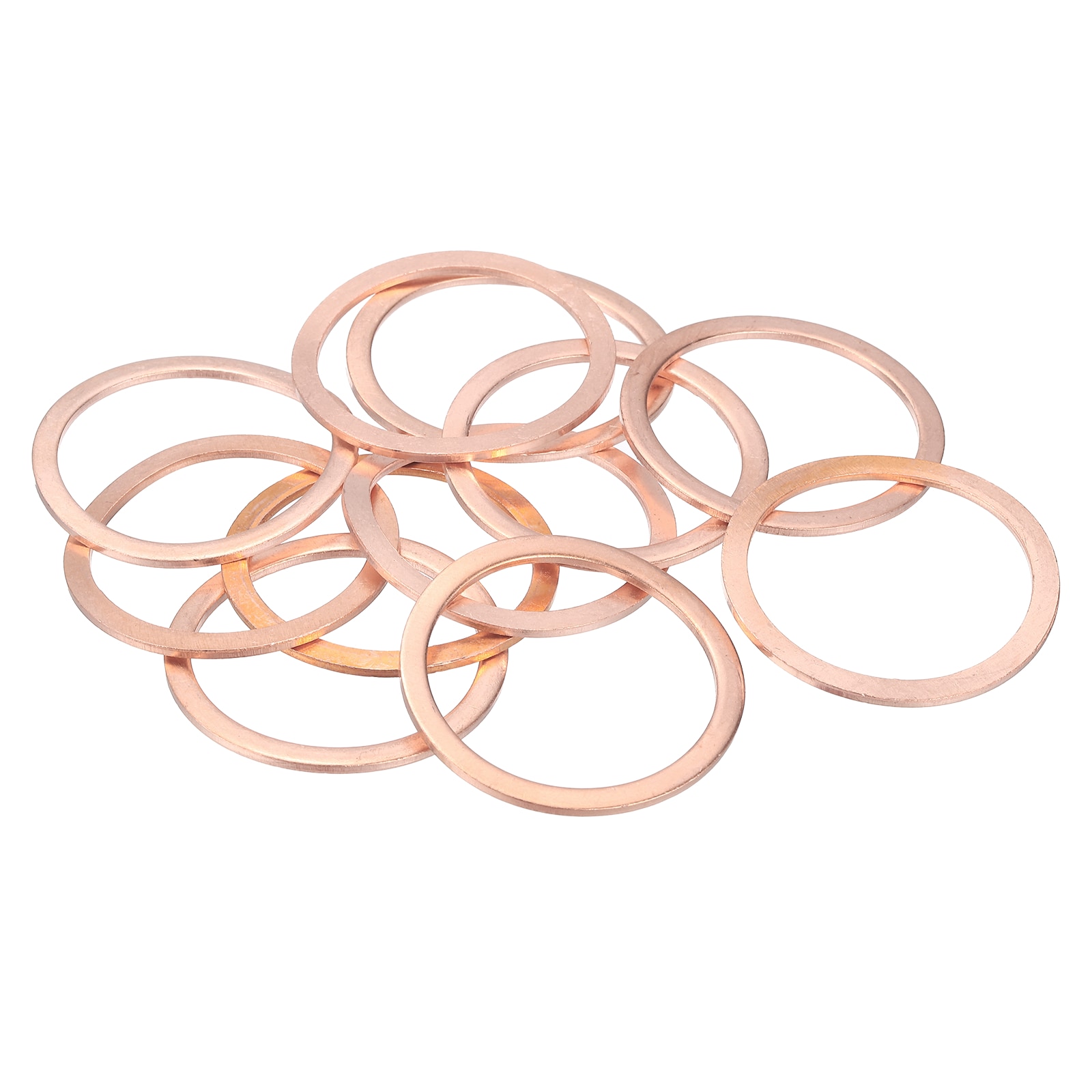 PATIKIL M33 Copper Flat Washers 33mm ID 40mm OD 1.5mm Thick 14pcs Sealing Ring Automotive Drain Plug Gaskets Flat Oil Crush Washer Spacers Suit for Fasten Screws/Faucets