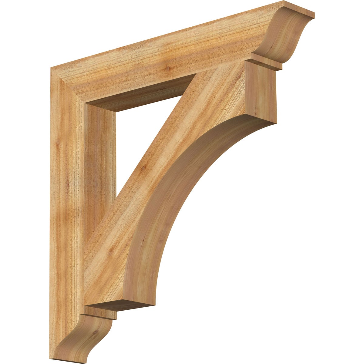Ekena Millwork BKT06X38X38WTL01RWR Westlake traditional rough sawn 6-in x 38-in x 38-in Western red cedar Brown Wood Standard bracket