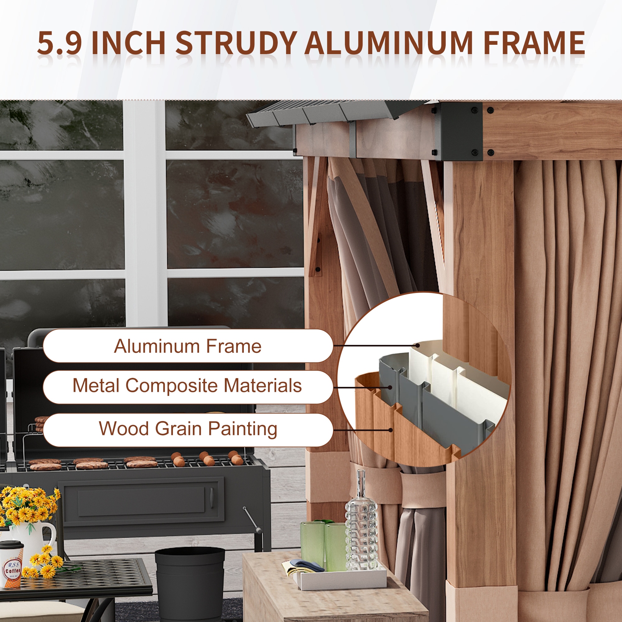 Clihome CL-S262GY Wood-Resin-Gazebos - View #8