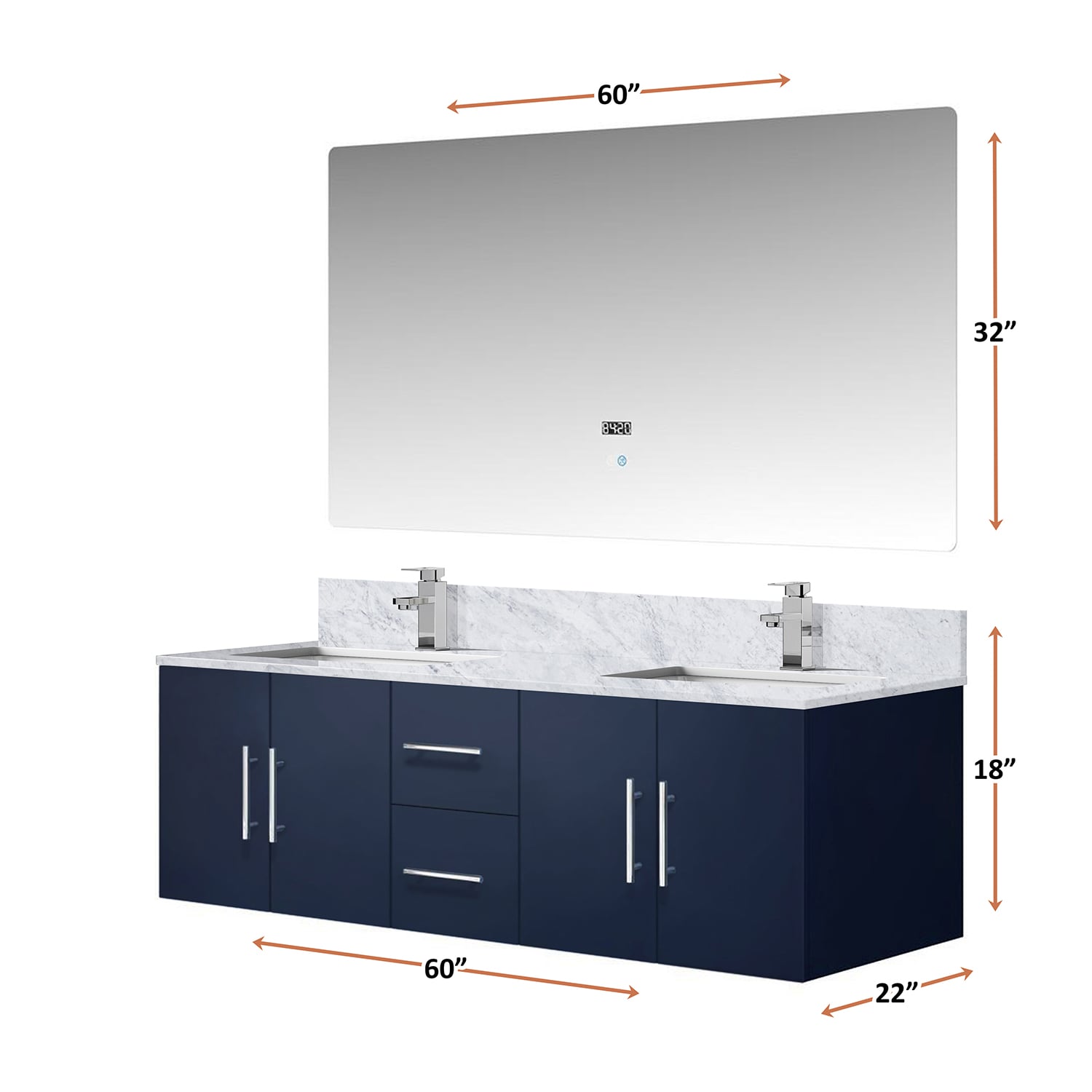 Lexora LG192260DEDSLM60F Bath-Vanity-Combo - View #4