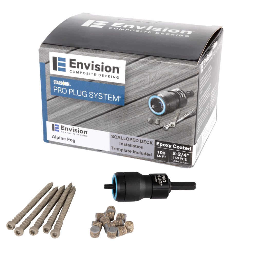 Envision Outdoor Living Products 31005081 Pro Plug 2.75 Inches Alpine Fog Hidden Deck Fastener 100 Linear feet ( 150 -Pack )