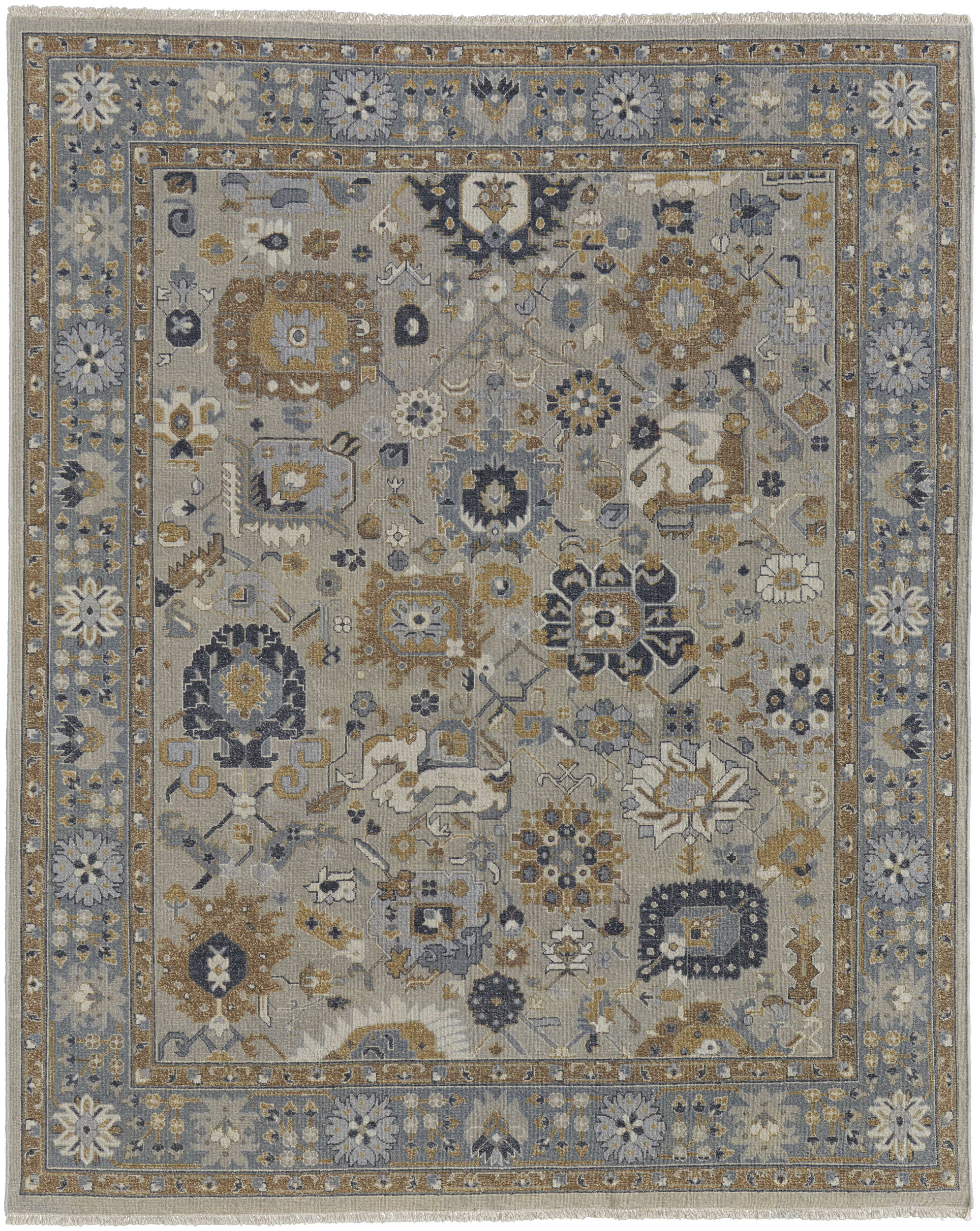 Room Envy CORR0612BLUBRNI11 2 x 12 (ft) Knotted Wool Blue/Brown/Gray Rectangular Indoor Runner rug