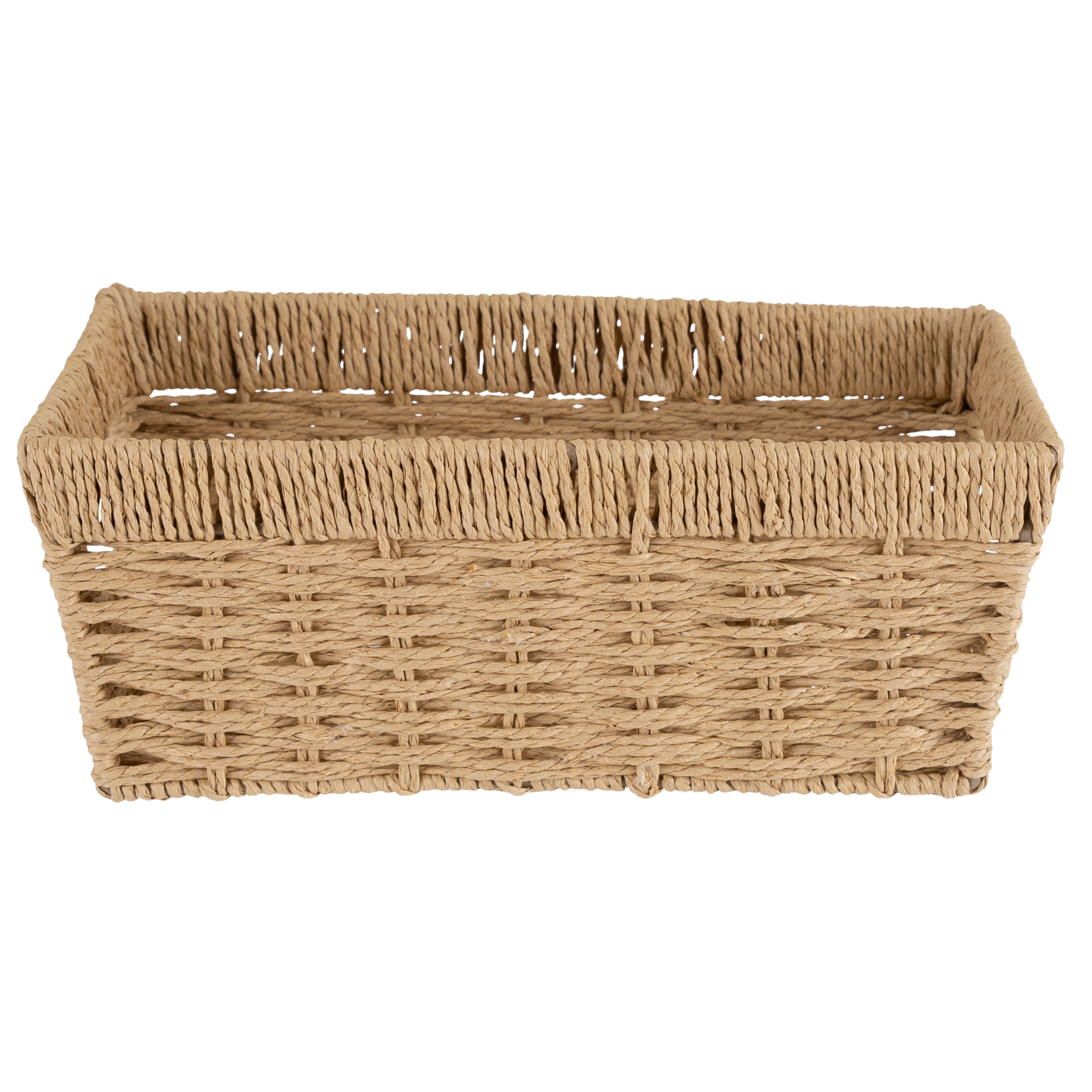 Natural Beige Paper Rope Rectangular Storage Basket