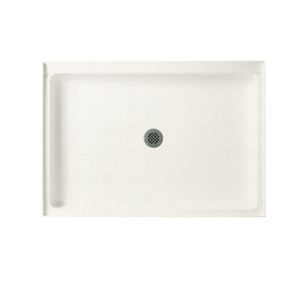 34-in W x 48-in L with Center Drain Rectangle Shower Base (Tahiti Ivory) in Off-White | - SWAN SF03448MD.059