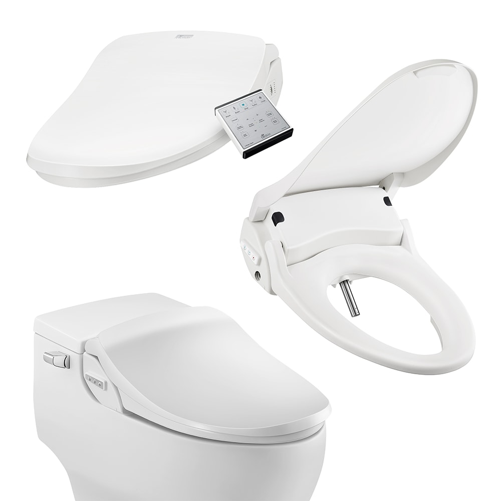 Bio Bidet Slim Two Plastic White Elongated Soft Close Bidet Toilet Seat in  the Toilet Seats department at