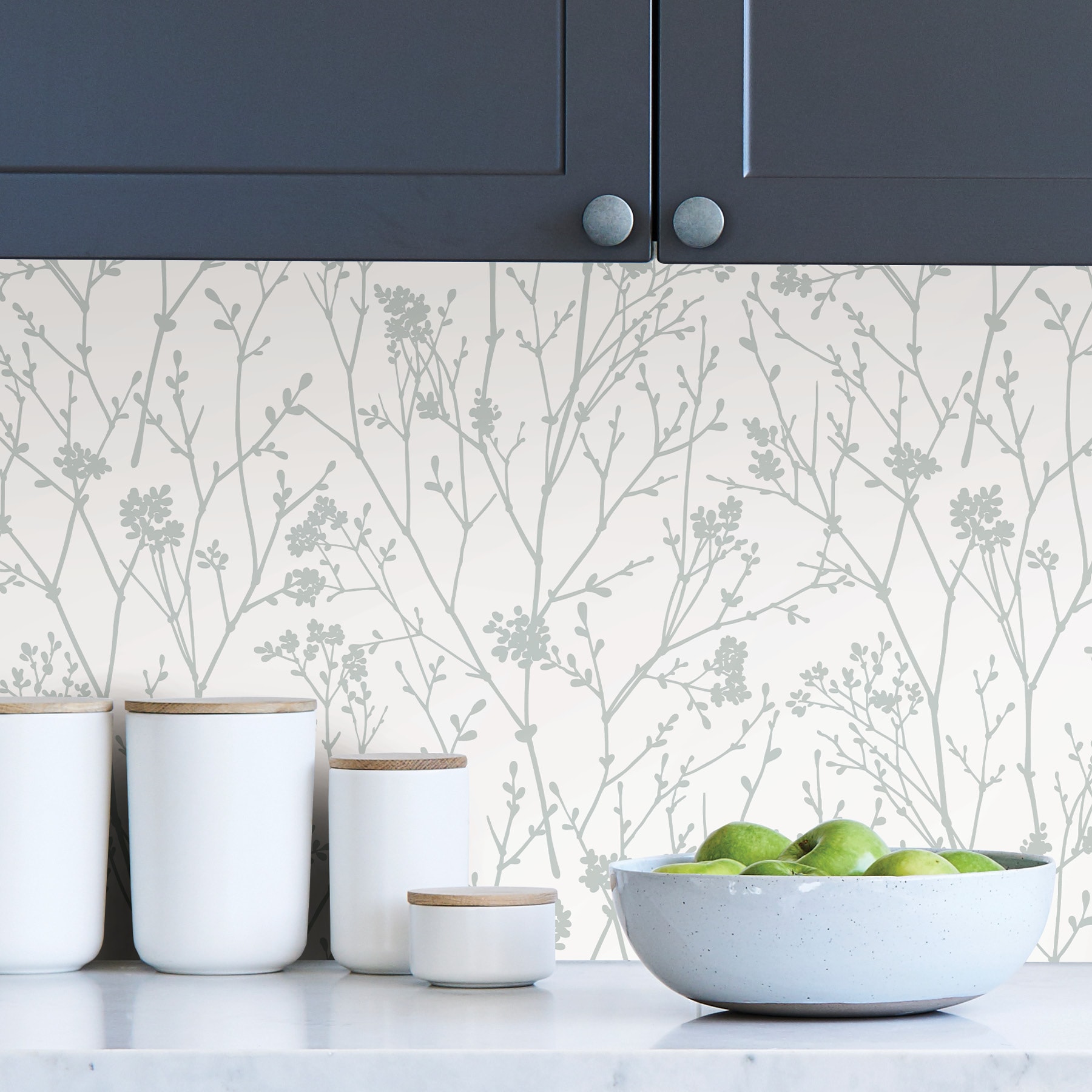 Ivy by Galerie  White  Green  Wallpaper  Wallpaper Direct
