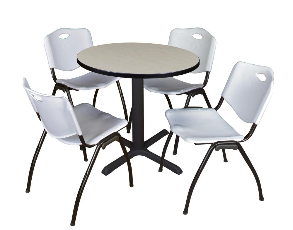 Regency TB30RNDPL47GY Breakroom Off-white 4-Person Training Table (30-in W x 29-in H)