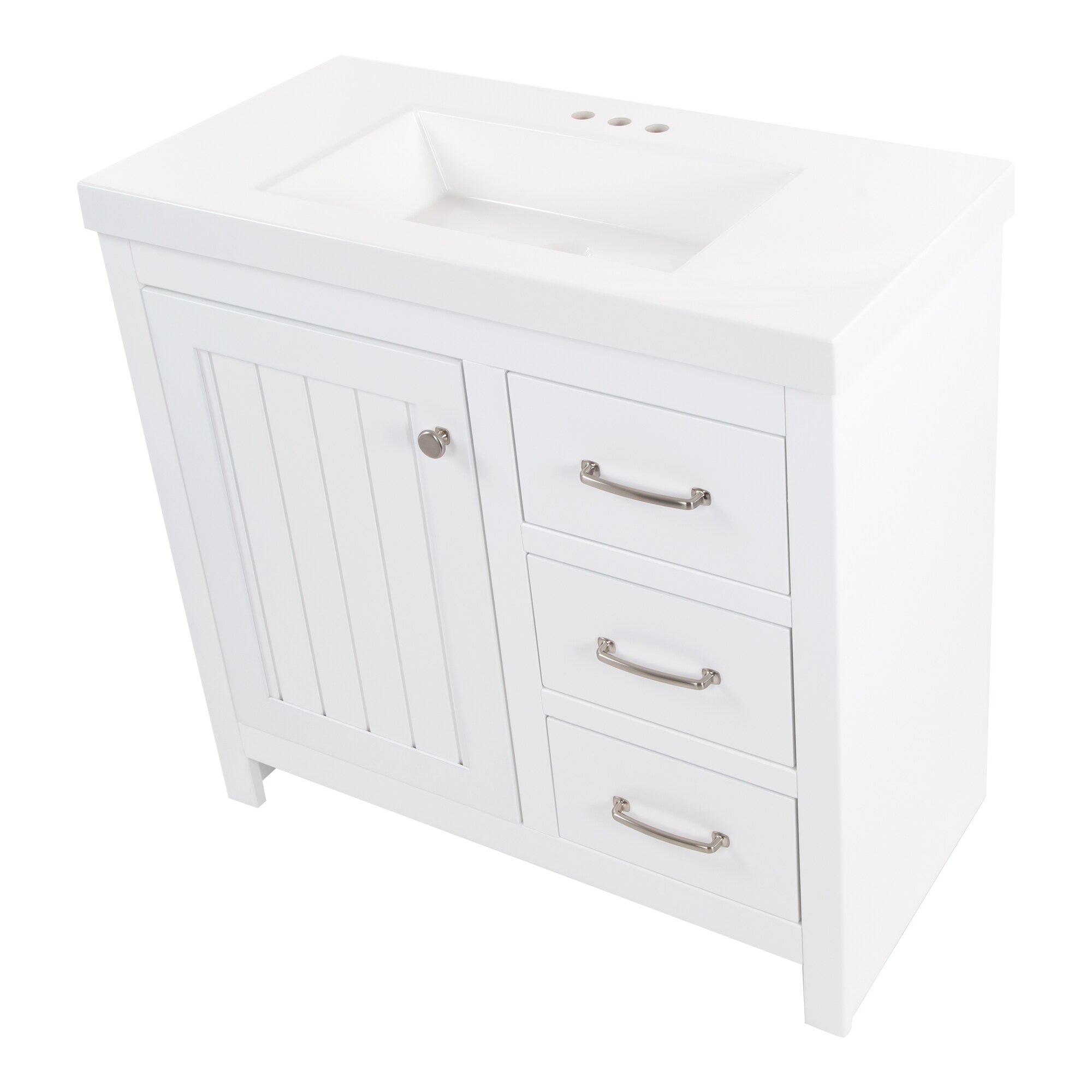 Diamond NOW Tipton 36-in White Single Sink Bathroom Vanity with White  Cultured Marble Top