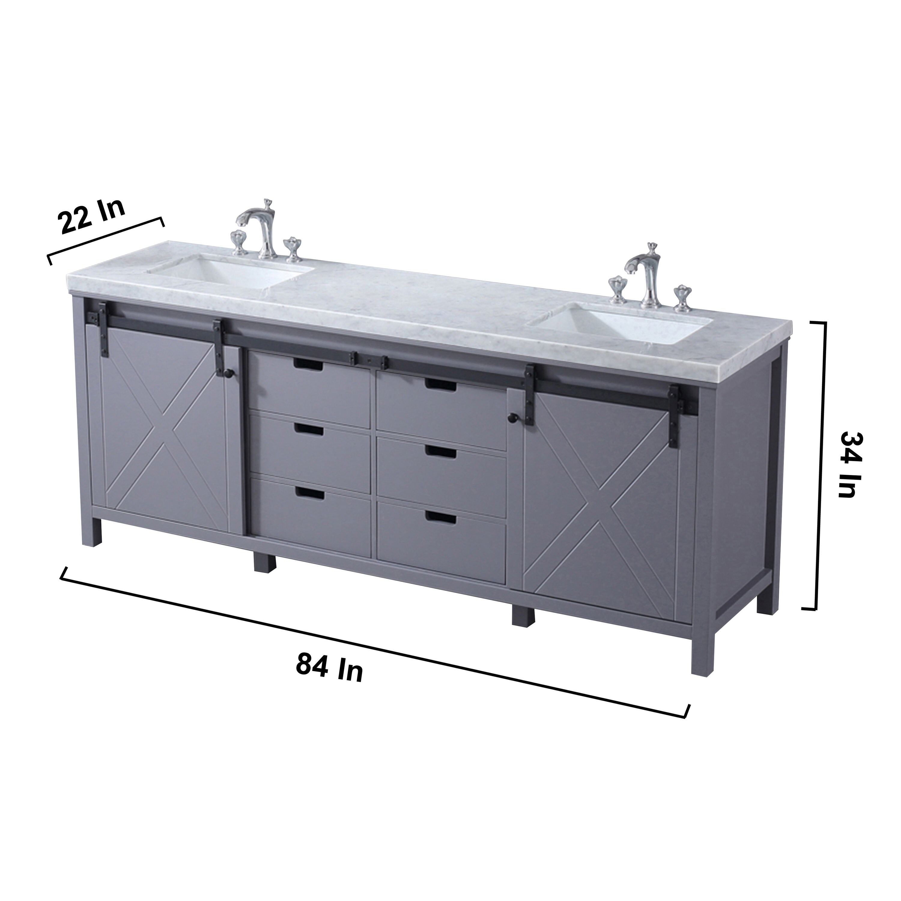 Lexora LM342284DBBSM34F Bath-Vanity-Combo - View #14