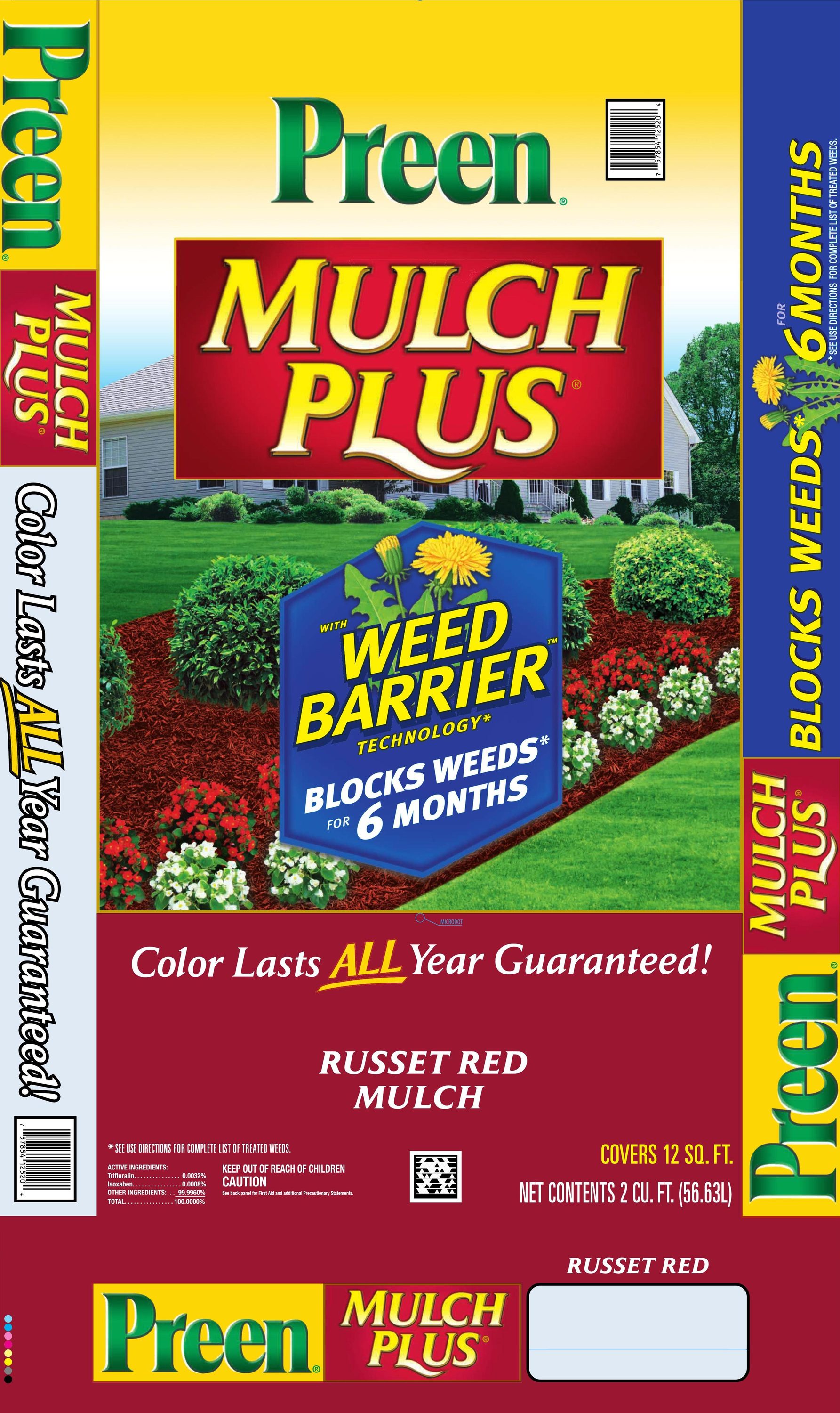 Preen 255154 2-cu ft Red Mulch Plus Weed Control Mulch