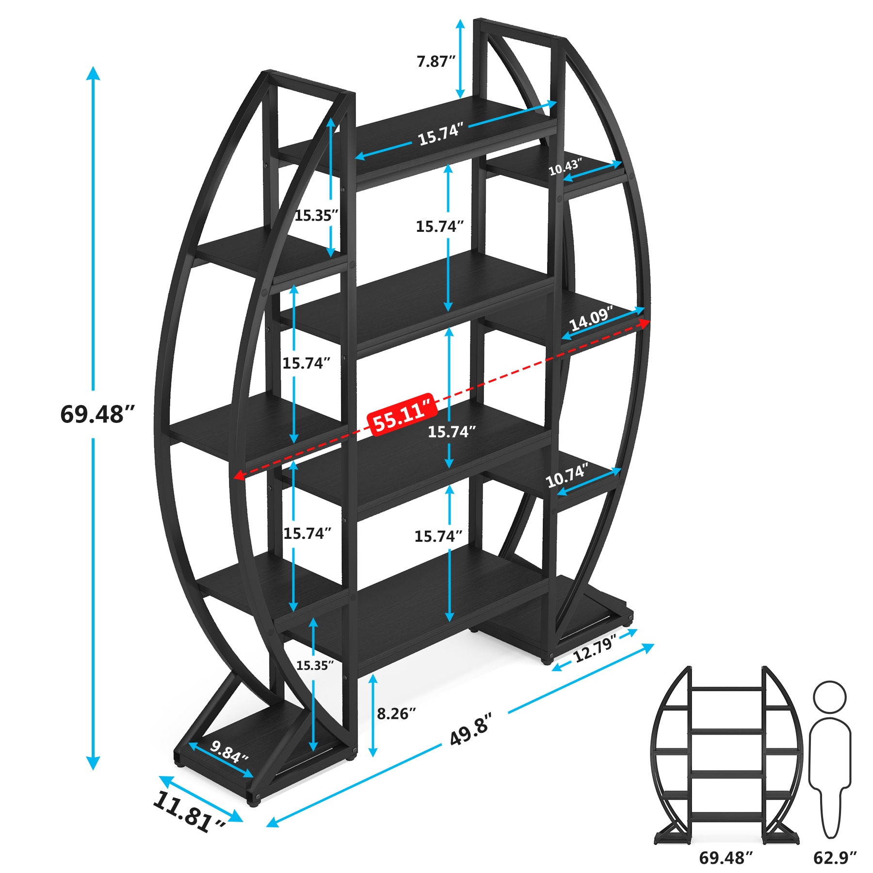 Tribesigns HOGA-C0869 bookcases - View #8