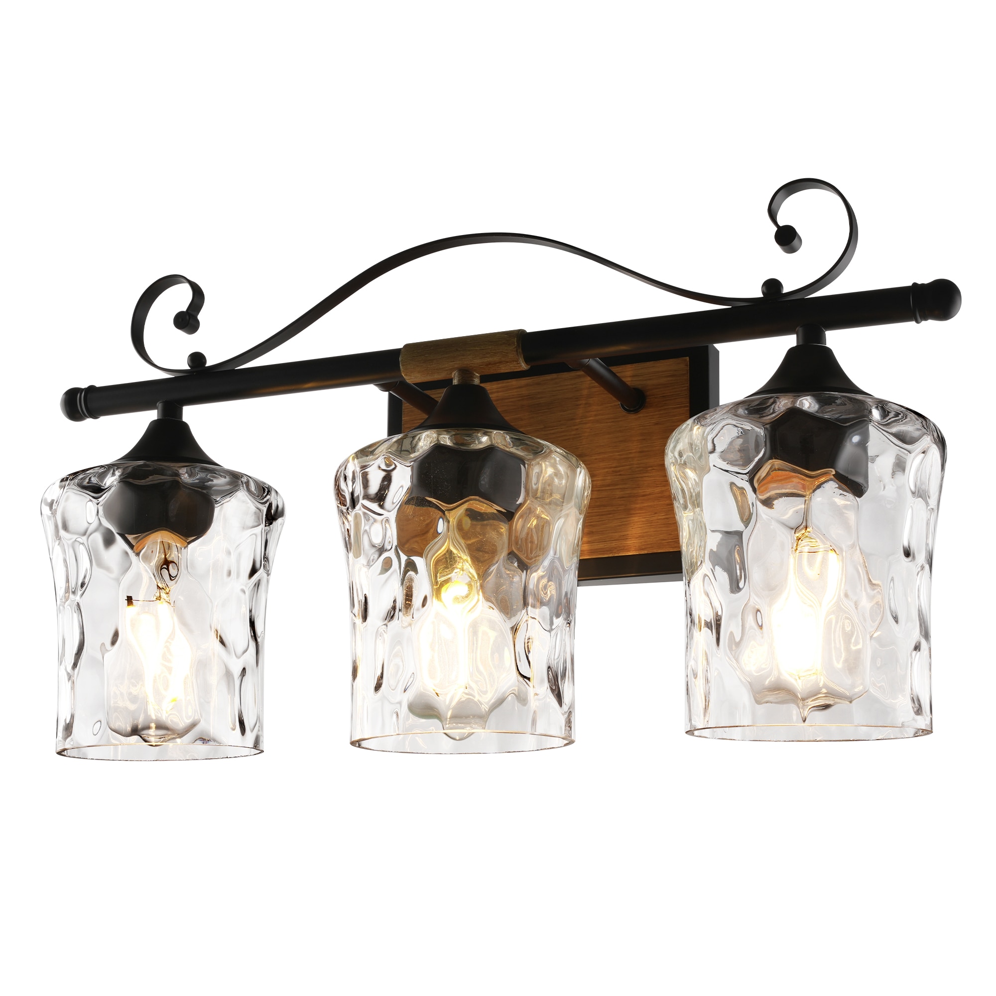 LTMATE JAZAVA 18.2-in 3 Light Matte Black Farmhouse Bathroom Vanity light