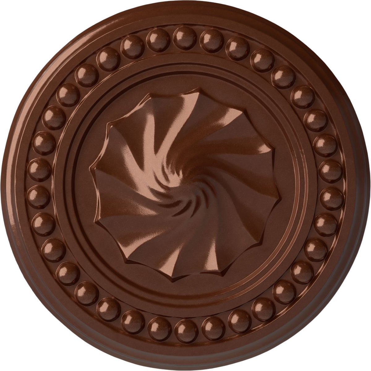 Ekena Millwork CM15FOCPS Foster Shell 15.75-in W x 15.75-in L Painted Copper Penny Polyurethane Whole Ceiling Medallion