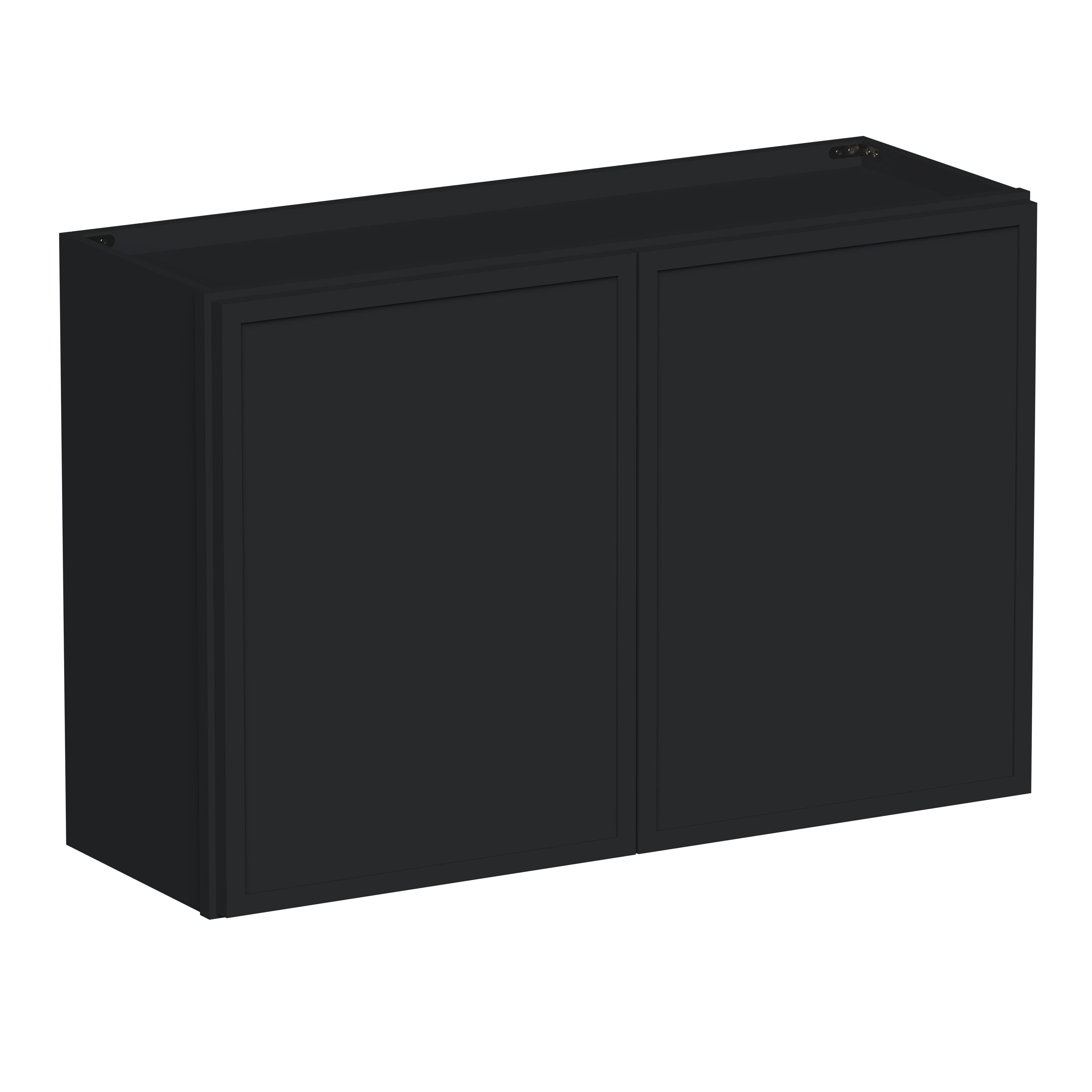 Boyel Living 36-in W x 24-in H x 12-in D Black Shaker Ready-to-Assemble Kitchen Wall Cabinet with Soft-Close Hardware #BL-W3624SSE