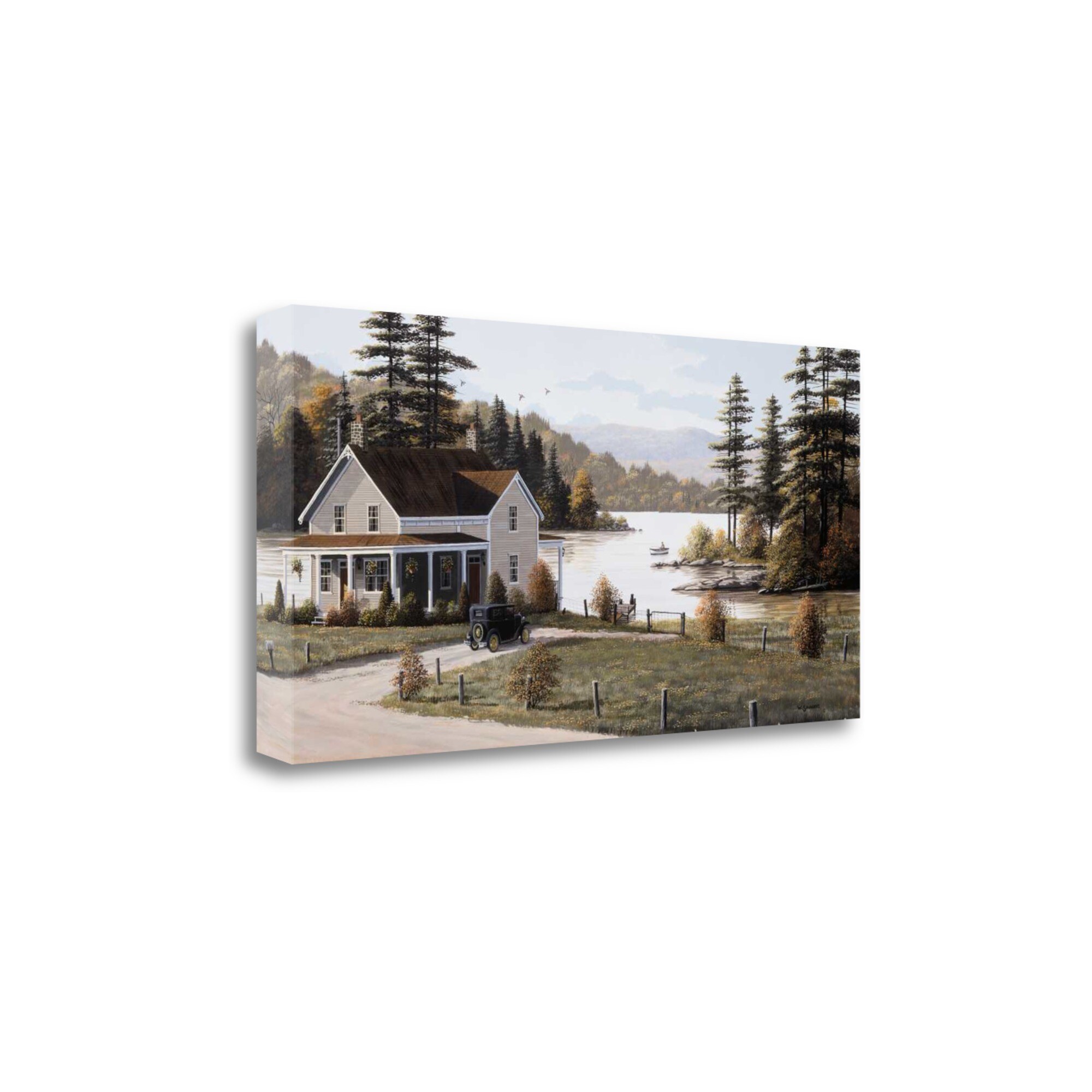 Tangletown Fine Art CA308144-3920C Out On The Lake Bill Saunders 20-in H x 39-in W Landscape Print on Canvas