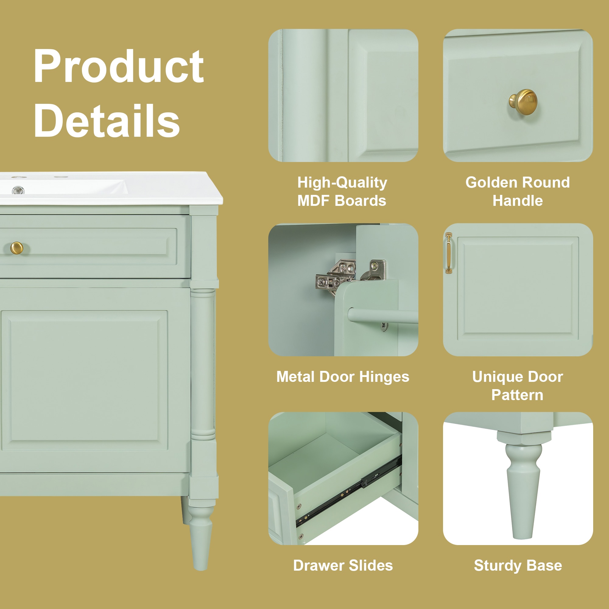 WELLFOR CBY-P356064F Bath-Vanity-Combo - View #6
