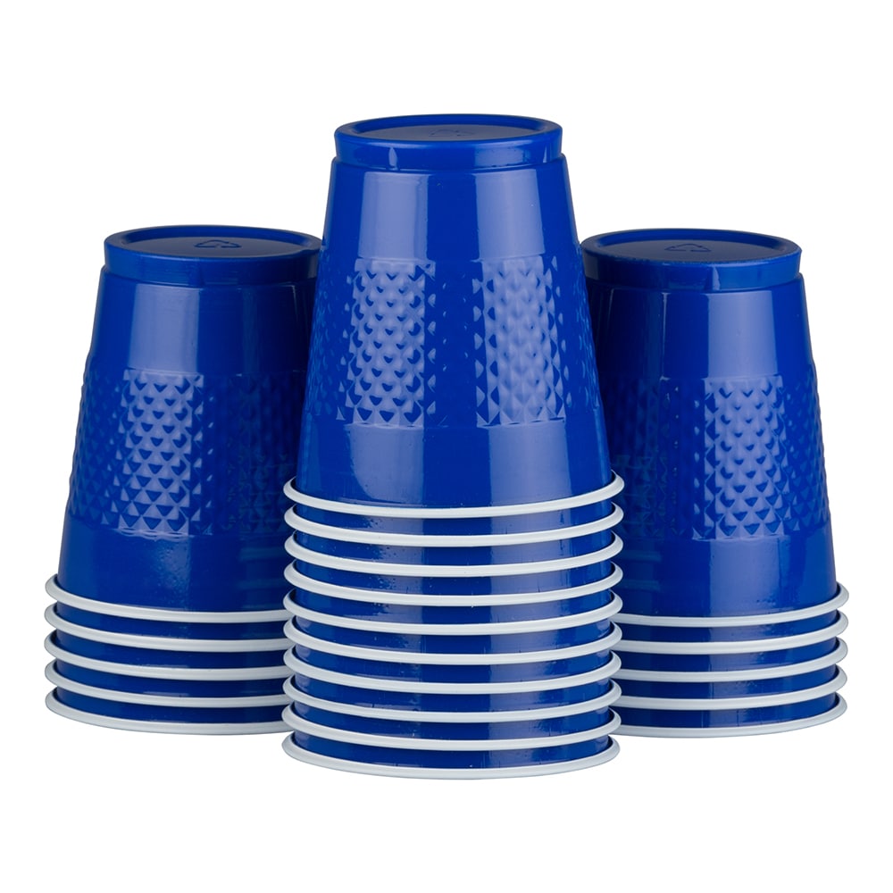 Jam Paper Plastic Cups, 12 oz, Blue, 20/Pack
