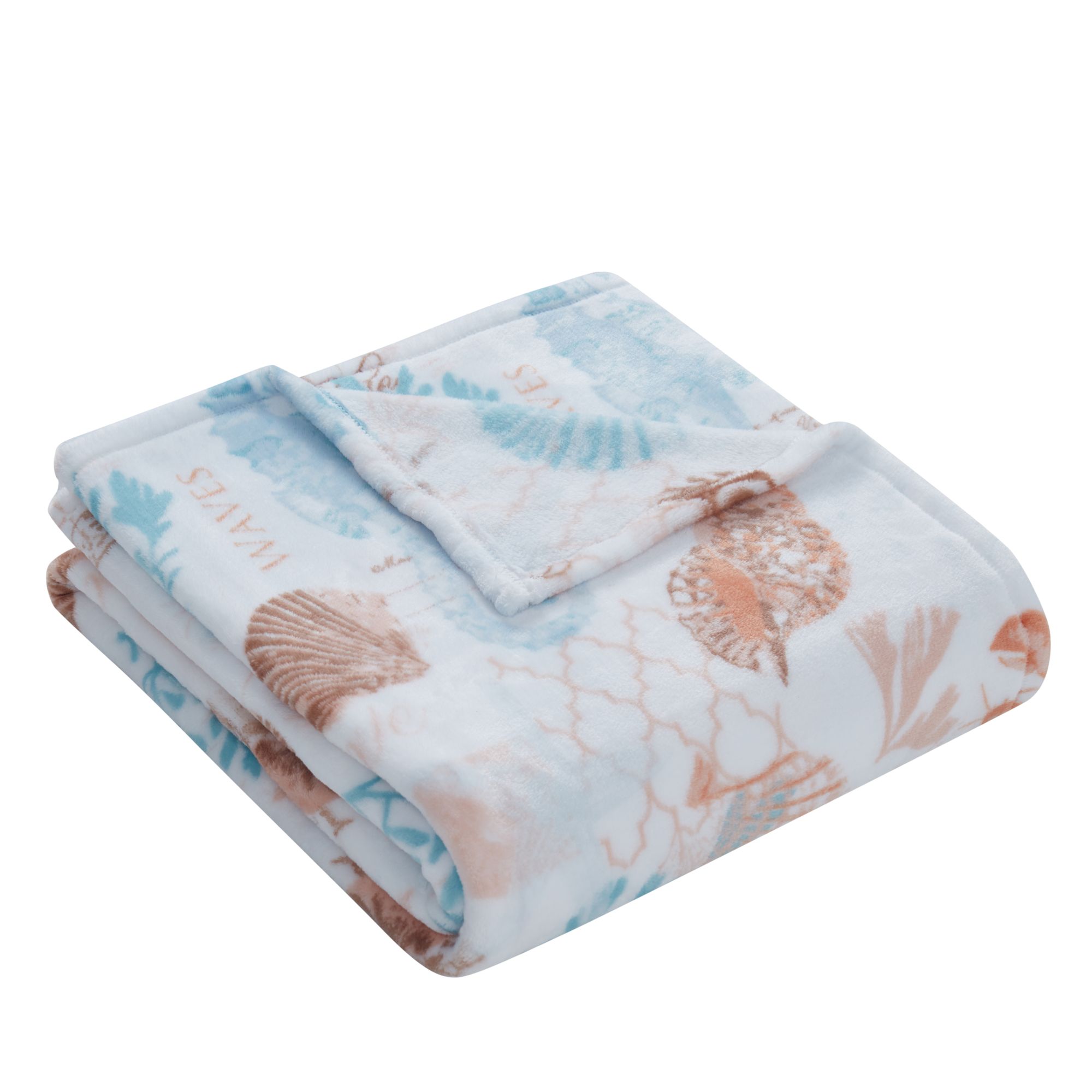 KATE AURORA Bar Harbor Sea Life Lobsters and Seashells Ultra Soft and Plush Accent Throw Blanket 50 In X 70 In