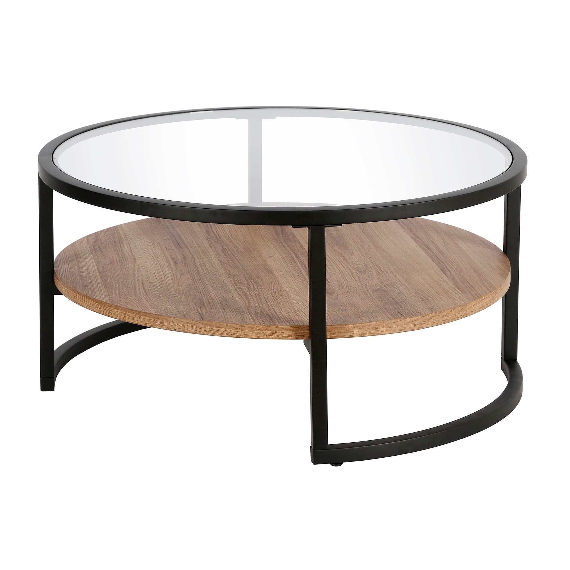 Hailey Home CT0563 Winston Black/oak Metal Modern Coffee Table