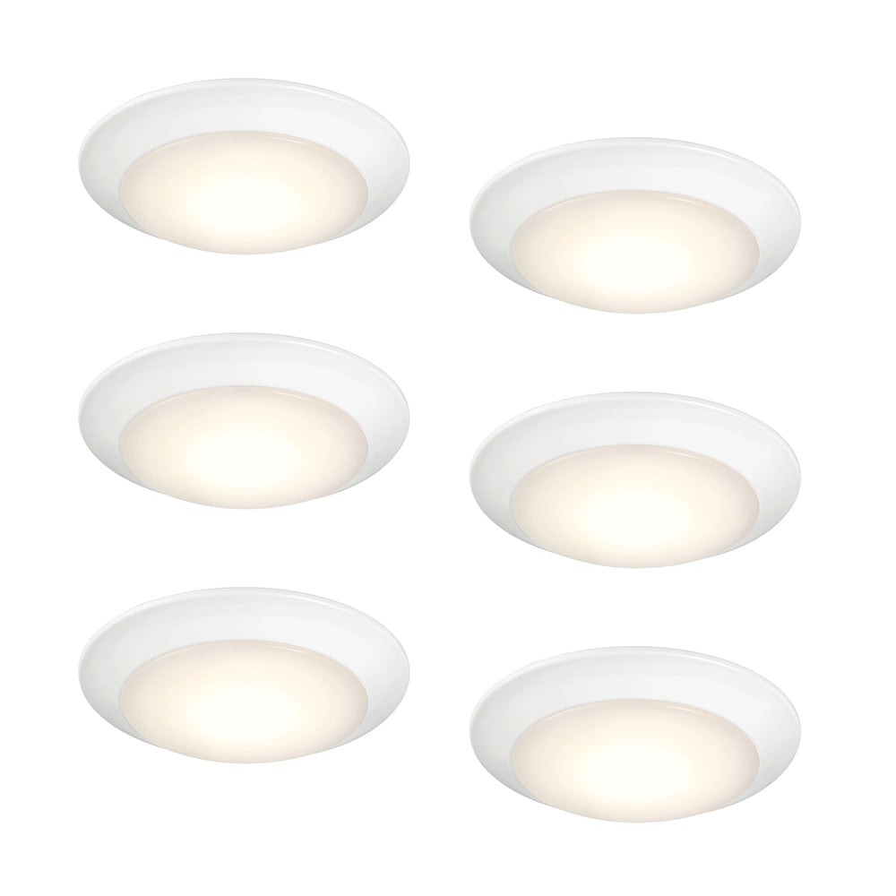 DF CCT LED Ceiling Mount Lights 1 -Light 9-in Matte White Indoor/Outdoor Integrated LED Flush Mount Light