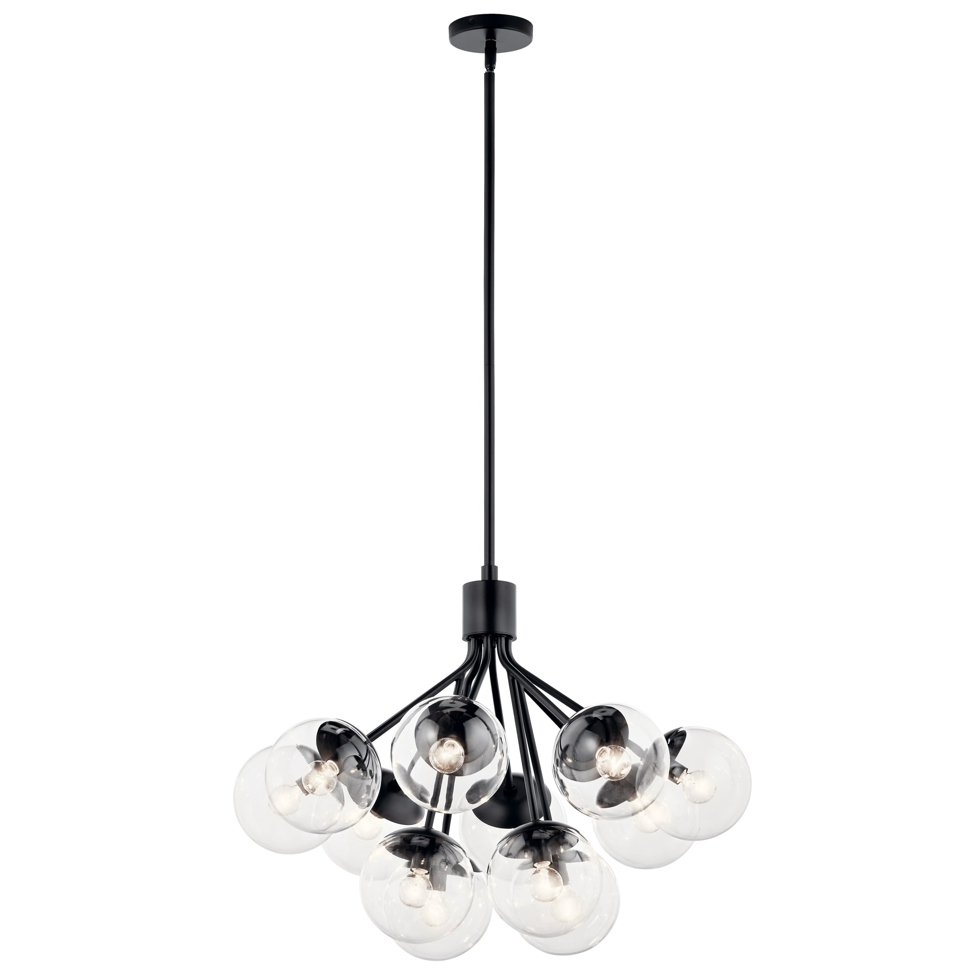 Kichler 52701BKCLR Silvarious 12 -Light Black Modern/contemporary For Use in Bedrooms, Dining Rooms, Foyers, Kitchens, Living Rooms Chandelier