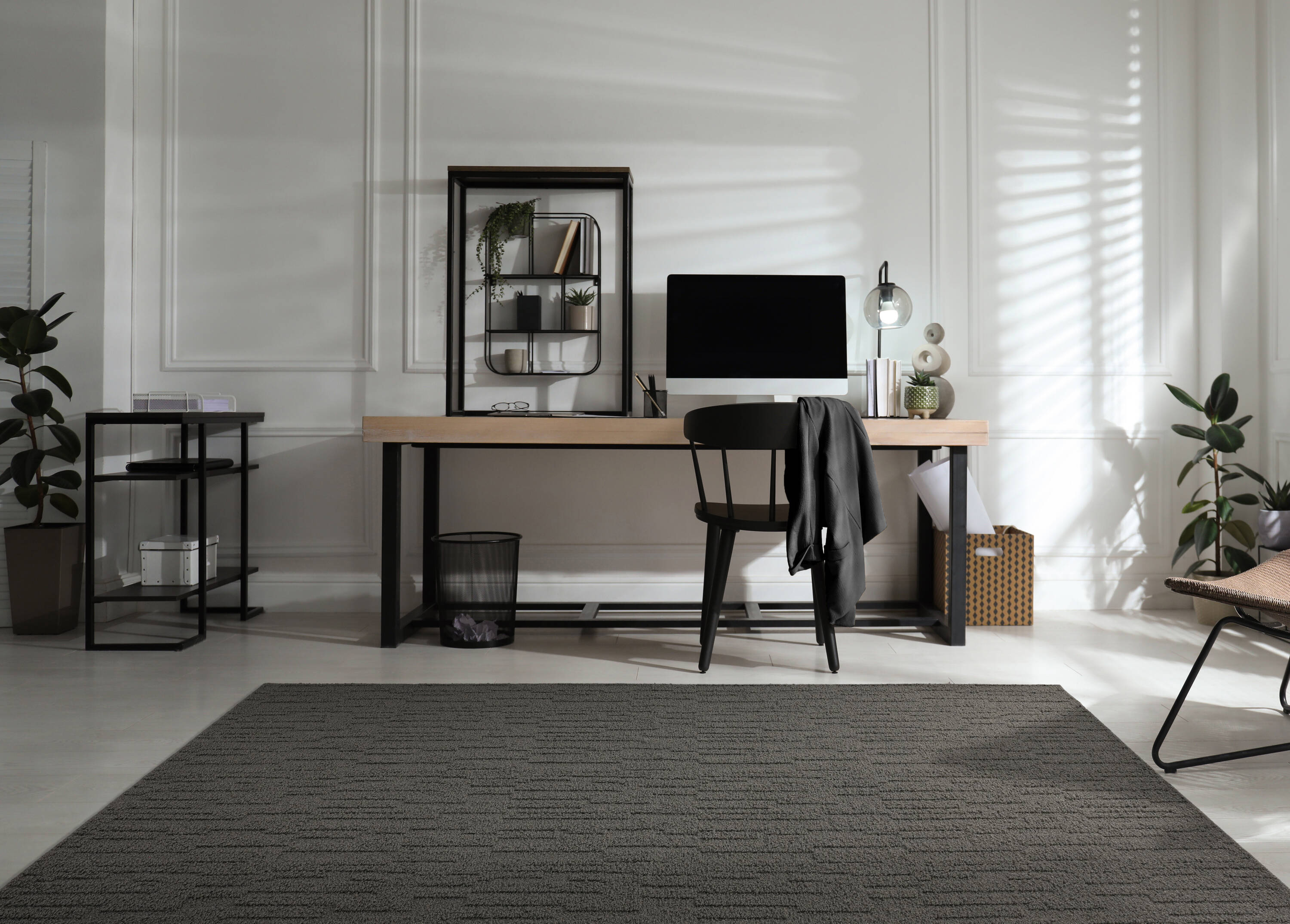 Garland Rug LL160N09612012 Brentwood Pixel 8 x 10 (ft) Tufted Polypropylene Cinder Gray Rectangular Indoor Abstract Farmhouse/Cottage Area rug