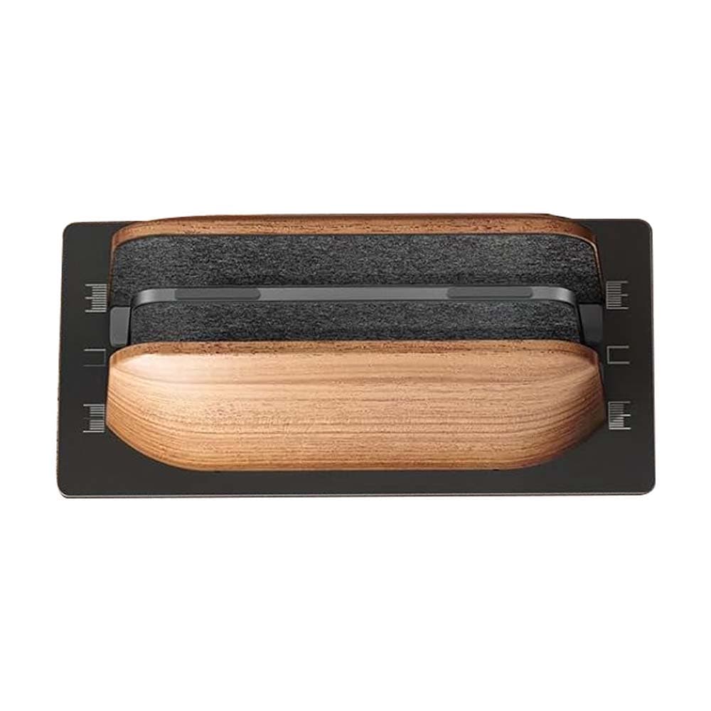 Etokfoks  Vertical Dual Slot Wooden Laptop Stand Adjustable Holder Black Walnut for MacBook Pro and Laptops
