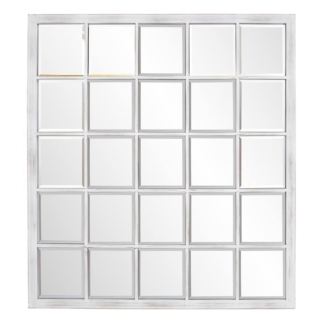 HomeRoots 4000384180 34-Inches W x 38.0-Inches H Rectangle Antique white Framed Wall Mirror