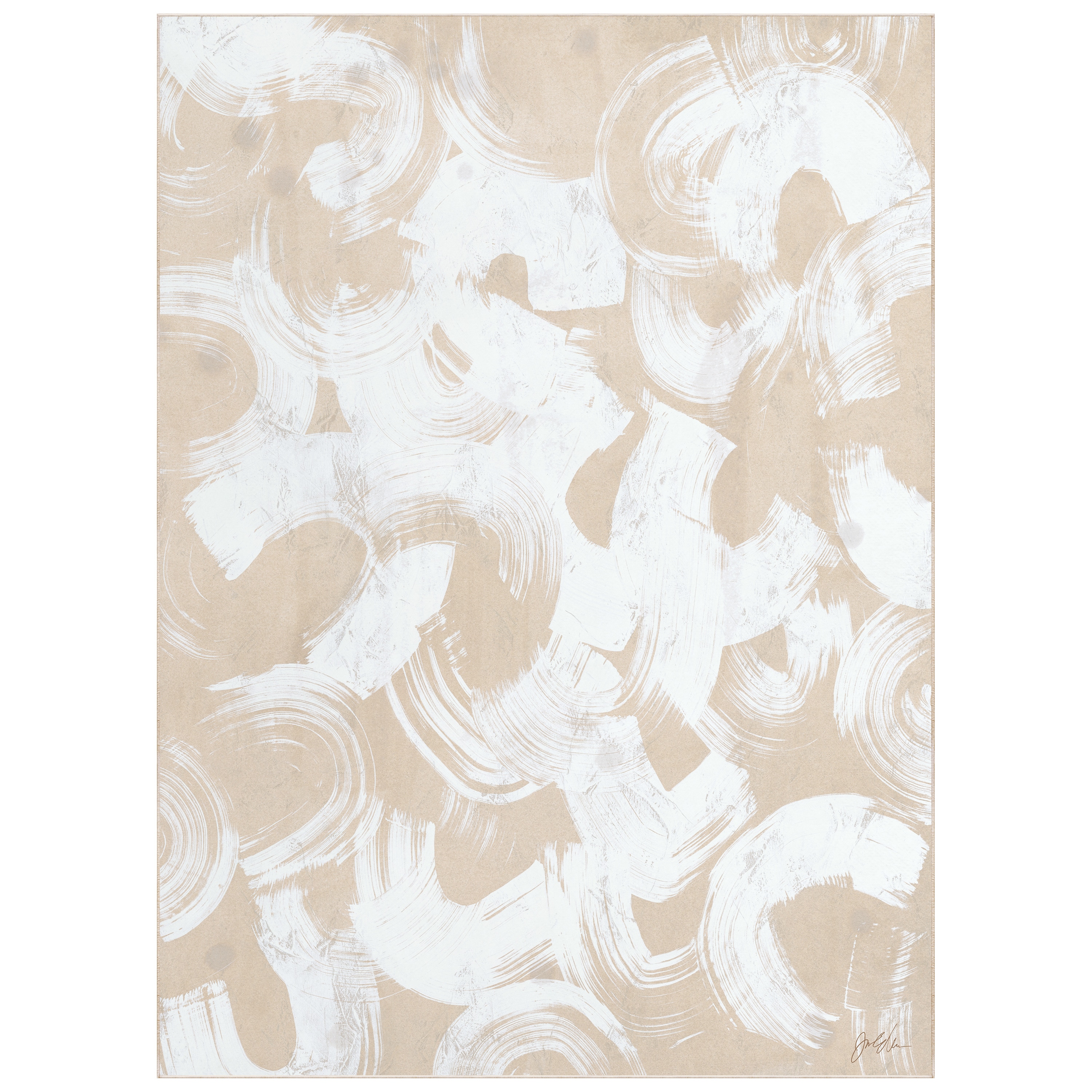 Empire Art Direct TDA-207964-0810C2 8 x 10 (ft) Beige Rectangular Indoor Abstract Pet Friendly Area rug