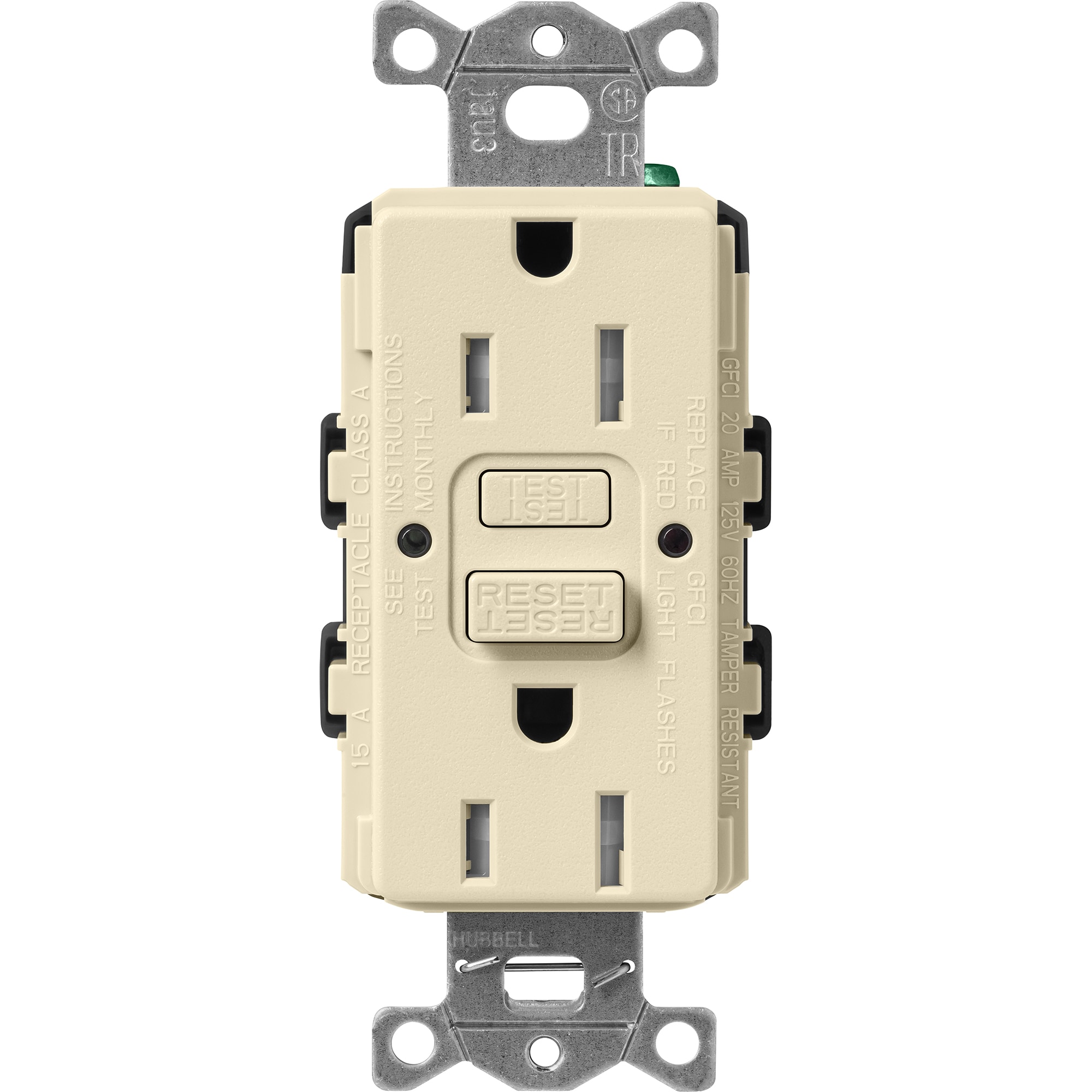 Lutron SCR-15-GFST-SD Claro 15 -Amp 120-volt Tamper Resistant GFCI Residential Decorator Outlet , Sand