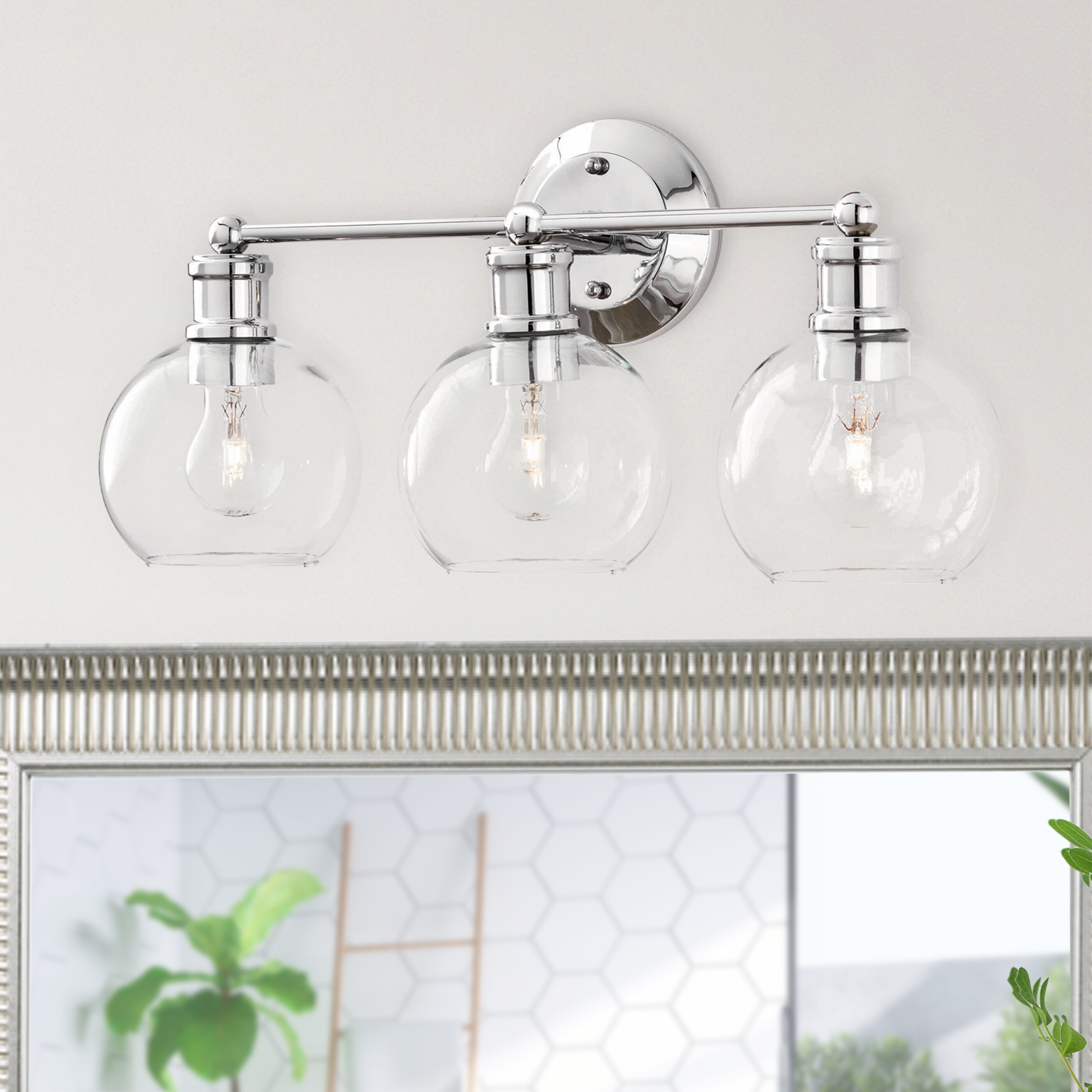 Worldwide Lighting Luna 20.75-in 3-Light Chrome Modern/Contemporary ...