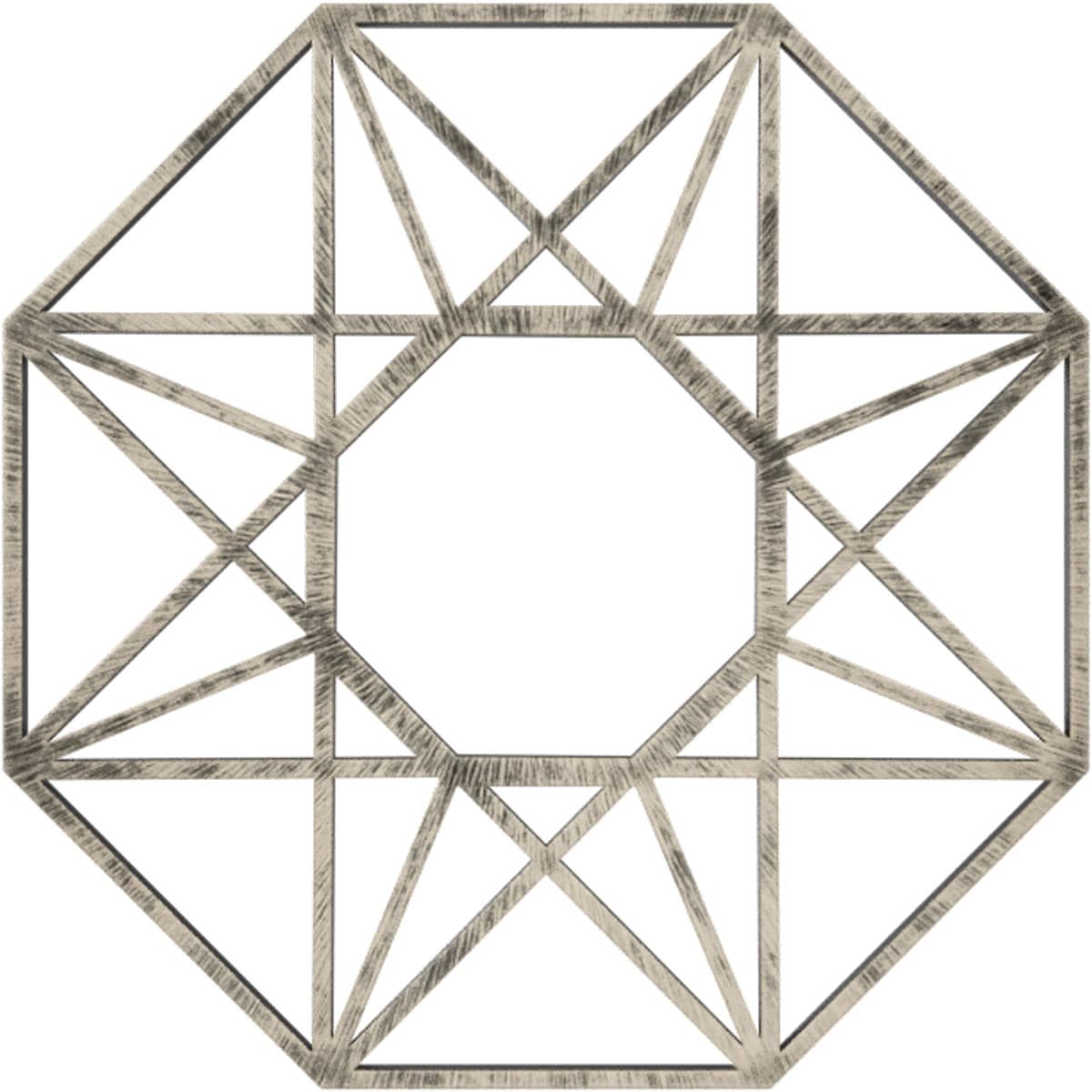 Ekena Millwork CMPP26GDAWS Guardian 26-in W x 26-in L Contemporary Painted Antiqued Warm Silver PVC Whole Ceiling Medallion