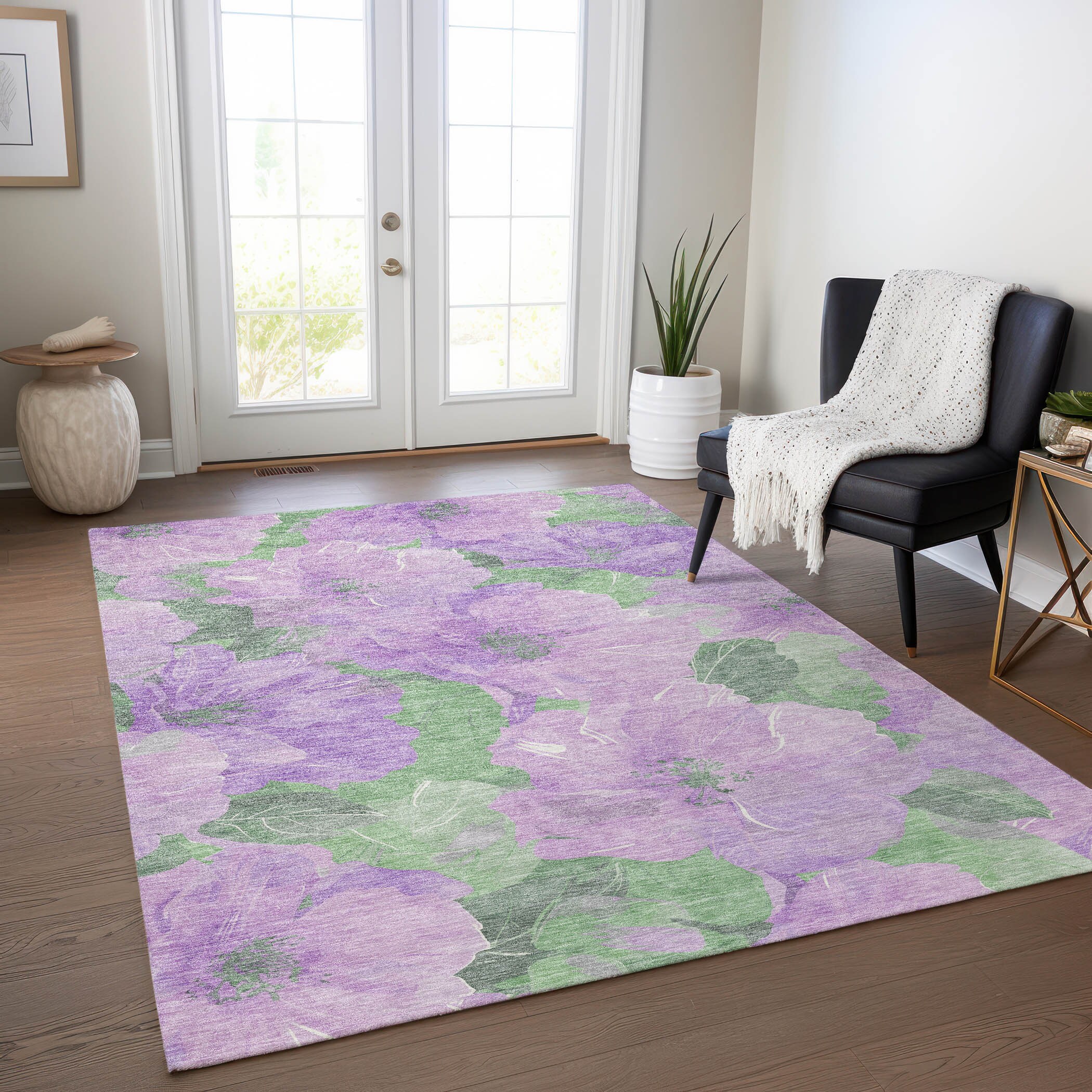 Addison Rugs ACN1543LV10X14 Chantille ACN1543LV 10 x 14 (ft) Polyester Lavender Rectangular Indoor/Outdoor Geometric Machine washable Area rug