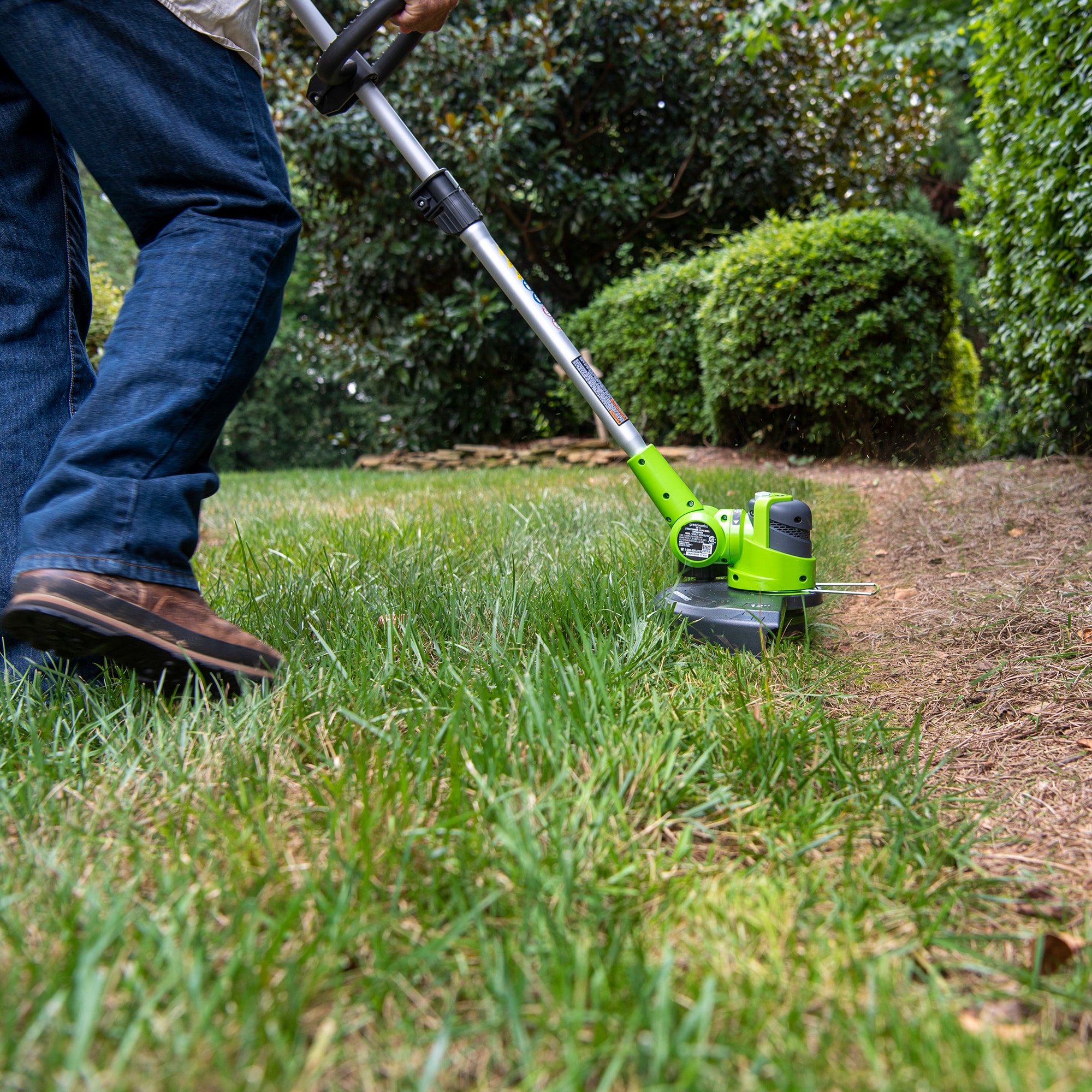 Greenworks ST24B215 24-volt 12-in Straight Cordless String Trimmer ...