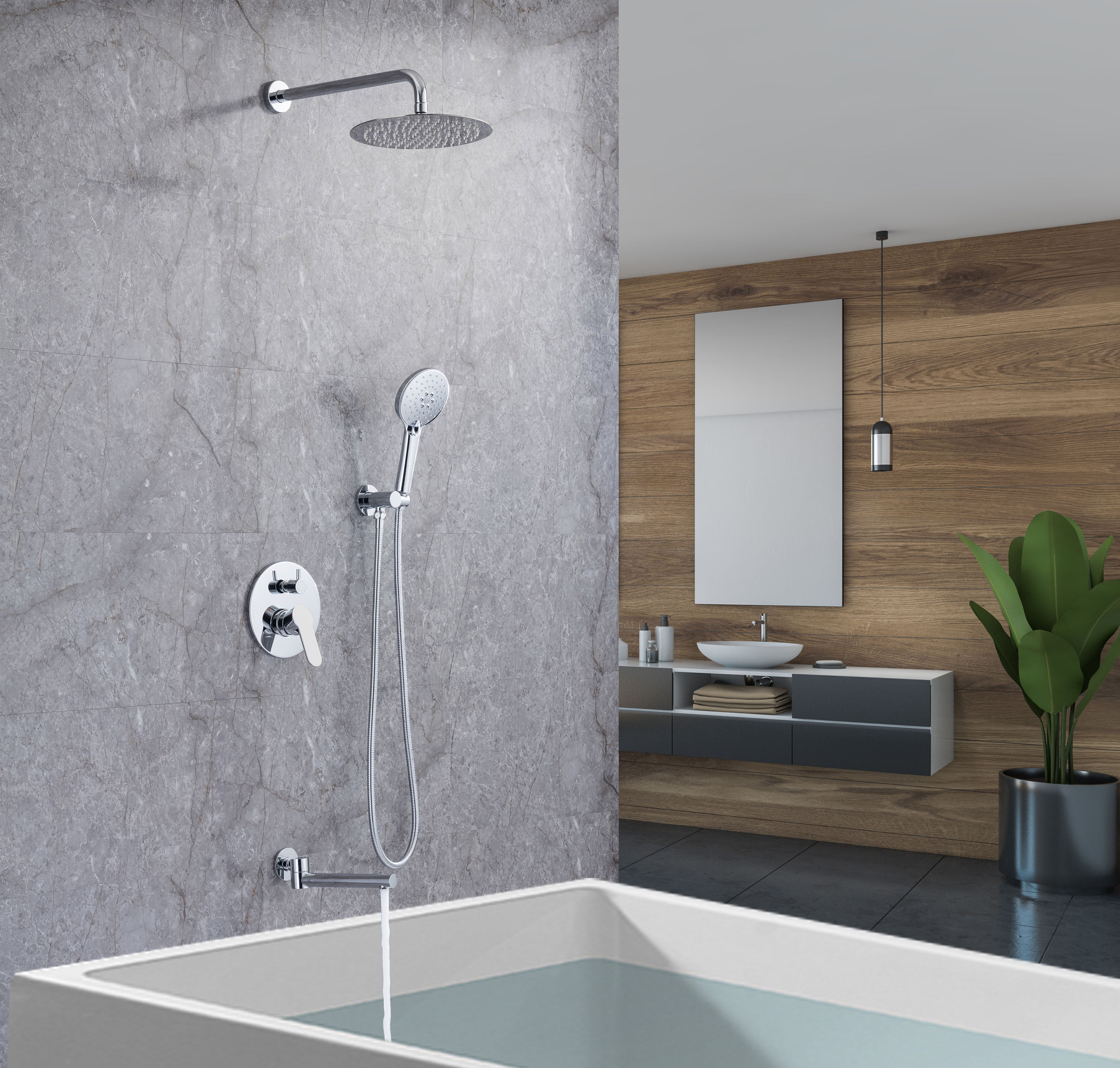 WELLFOR DB-03BF10PC Tub-Shower-Faucets - View #4