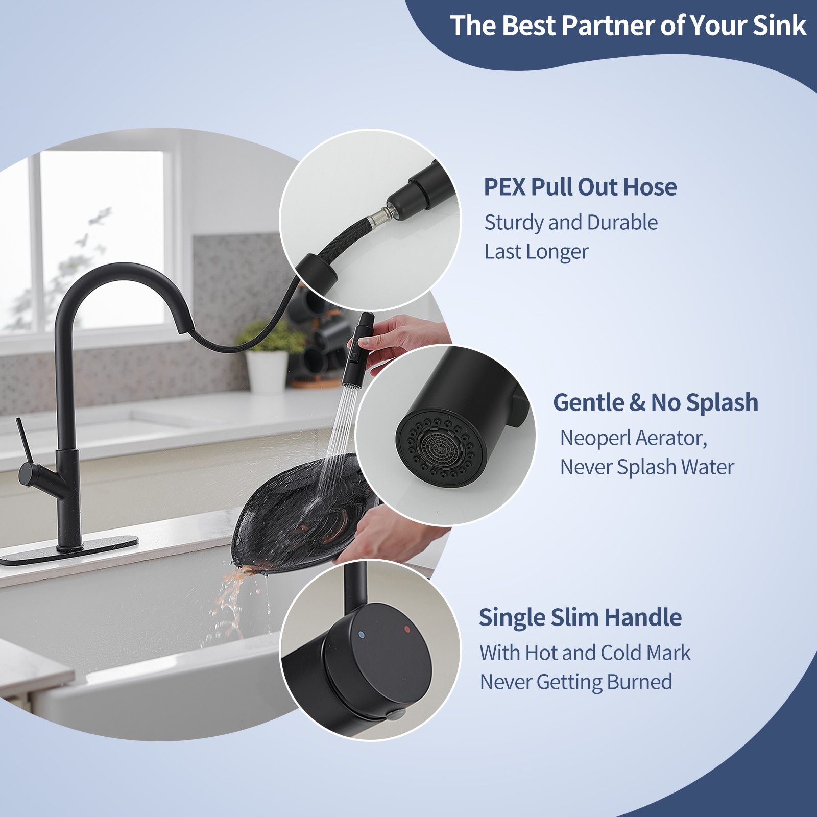 BWE A-94027-BLACK Kitchen-Faucets - View #6