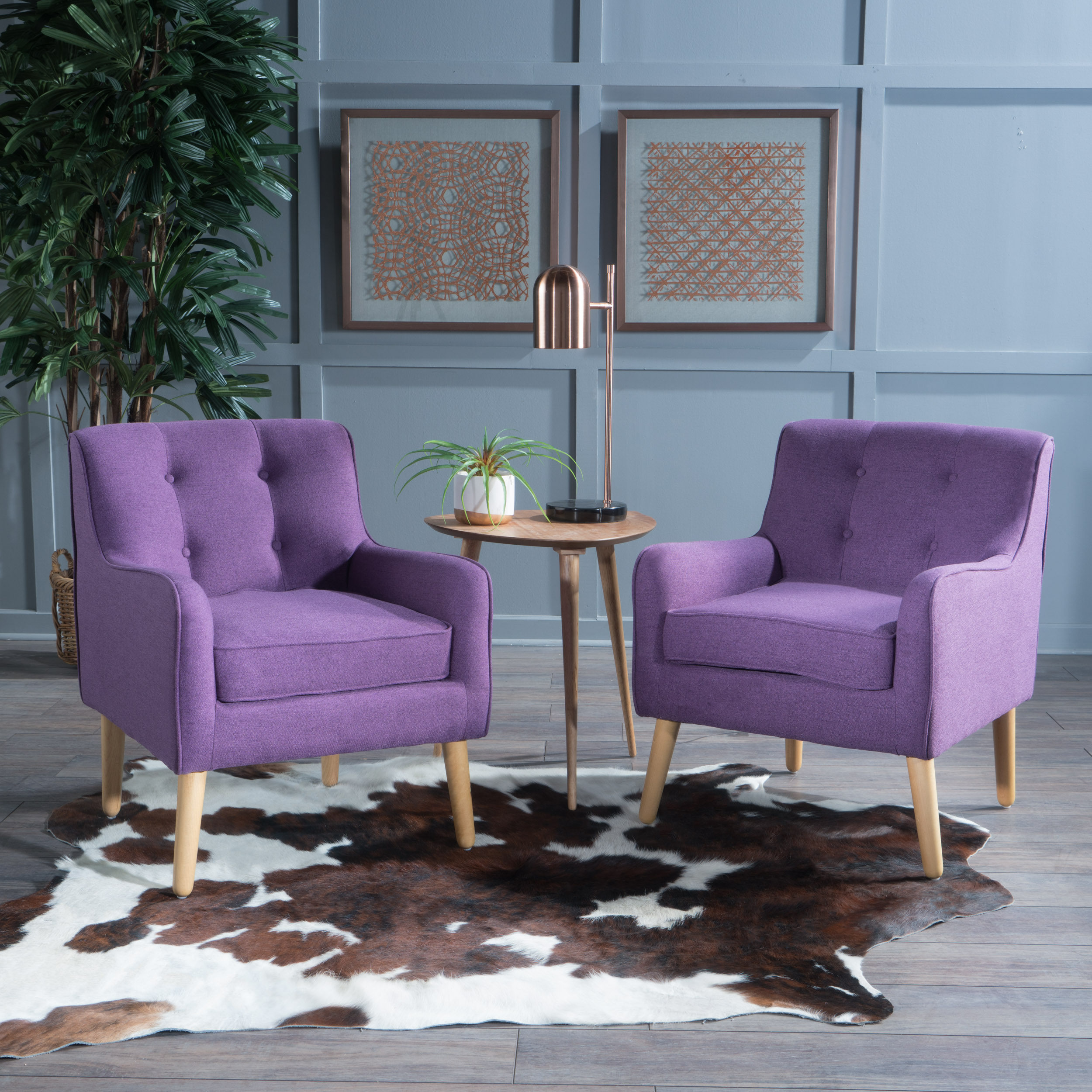 mid century purple chair