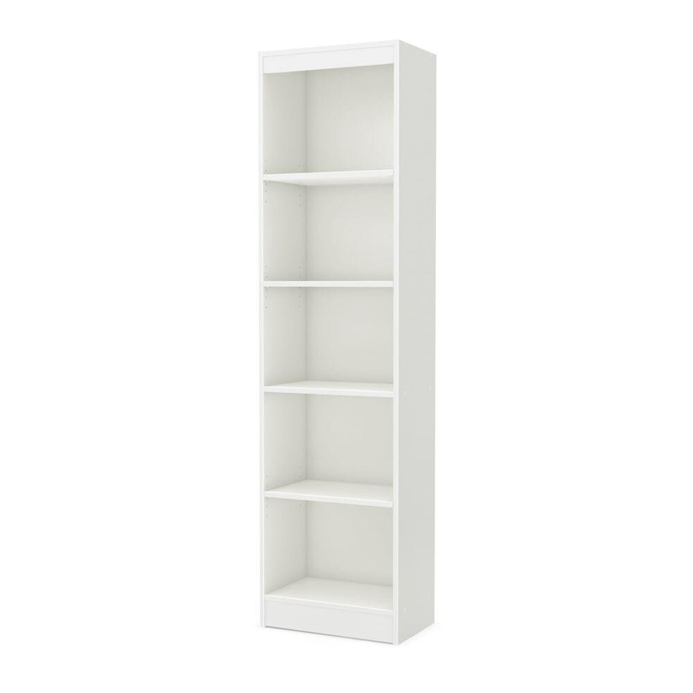 South S Furniture Axess 5sh Narrow, White Bookcase Open Back Side