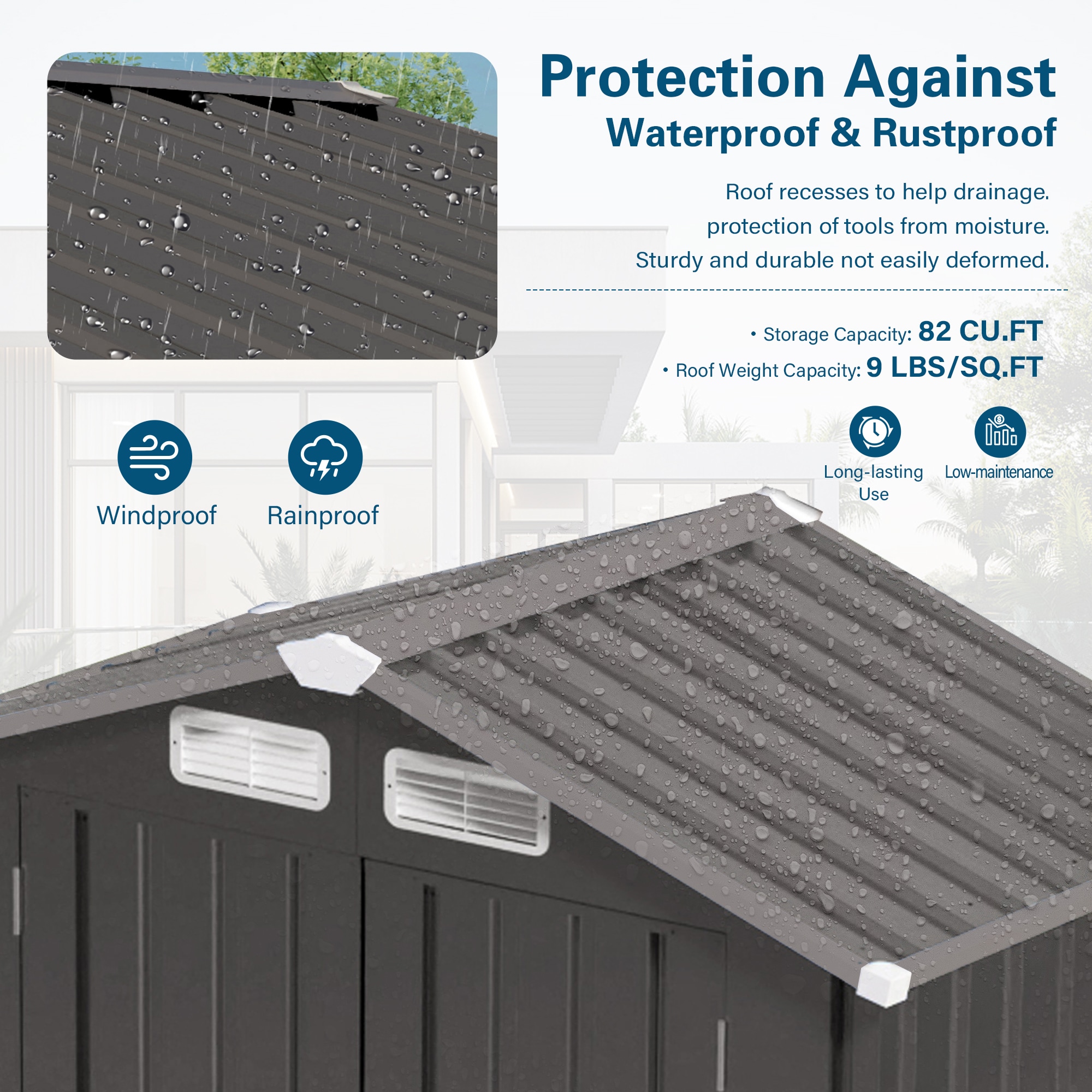 WELLFOR GIZHF441BN Metal-Storage-Buildings-Sheds - View #3