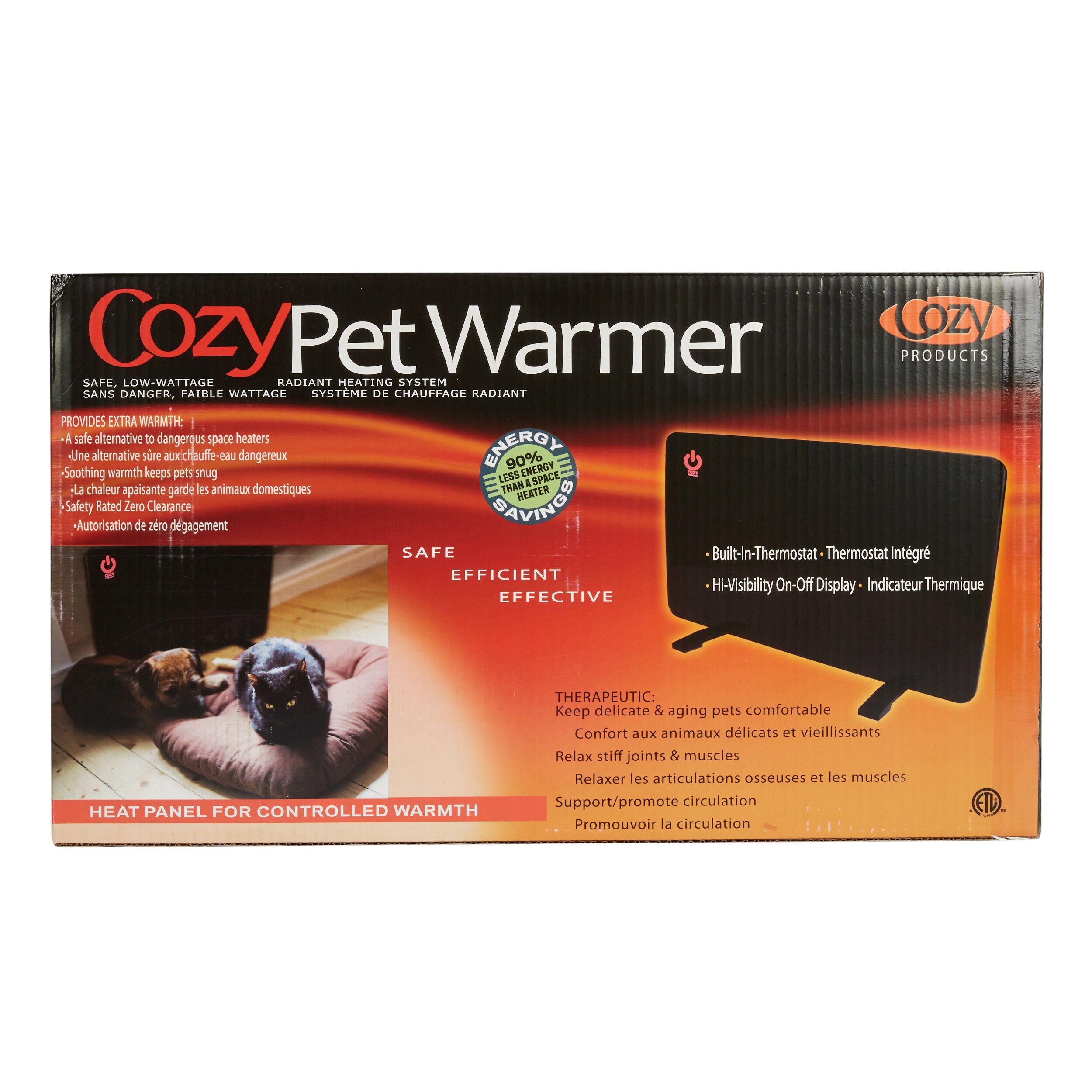 Cozy Products Up to 200-Watt Radiant Flat Panel Indoor Electric Space Heater  in the Electric Space Heaters department at