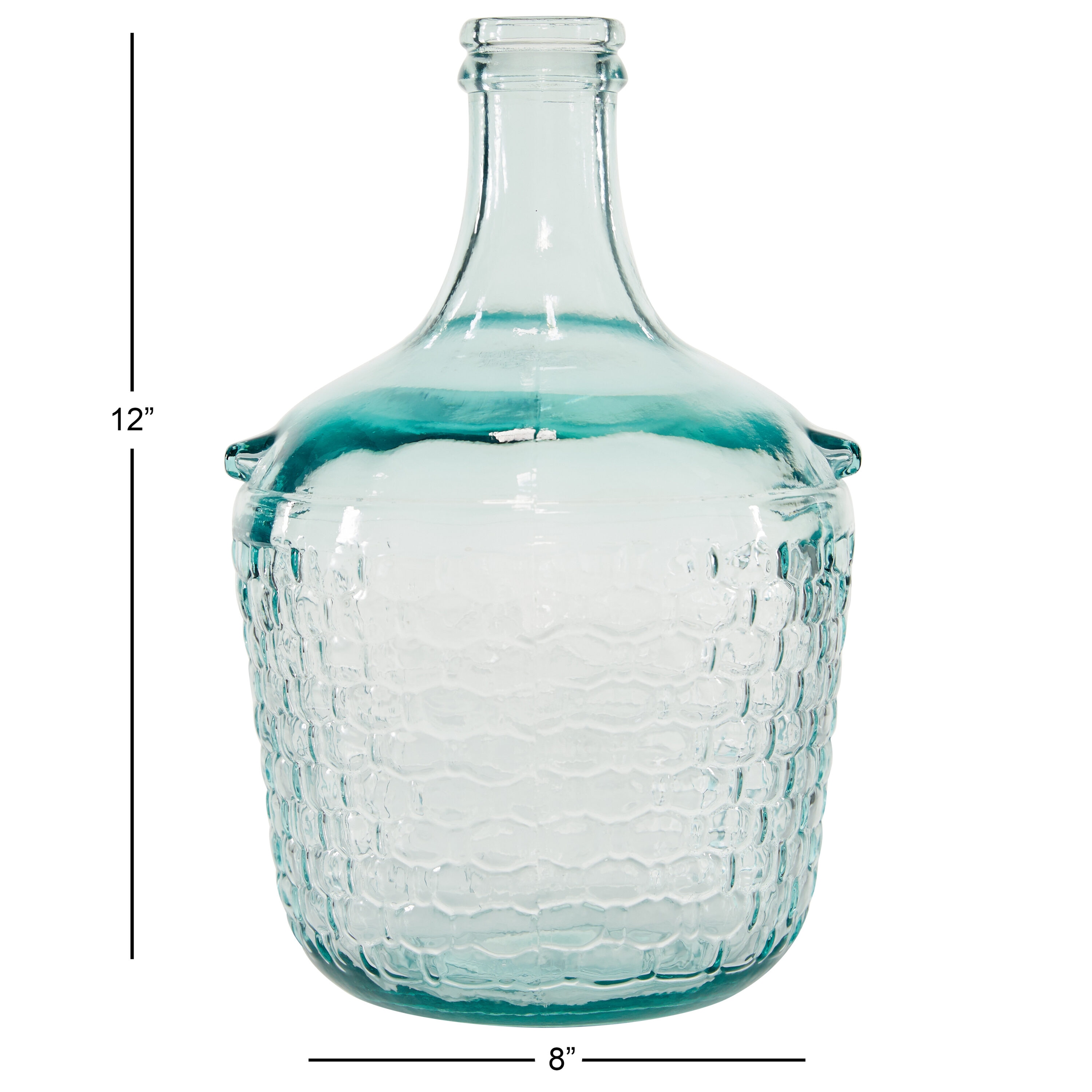 Clear Embossed Nautical Glass Bottle Vase