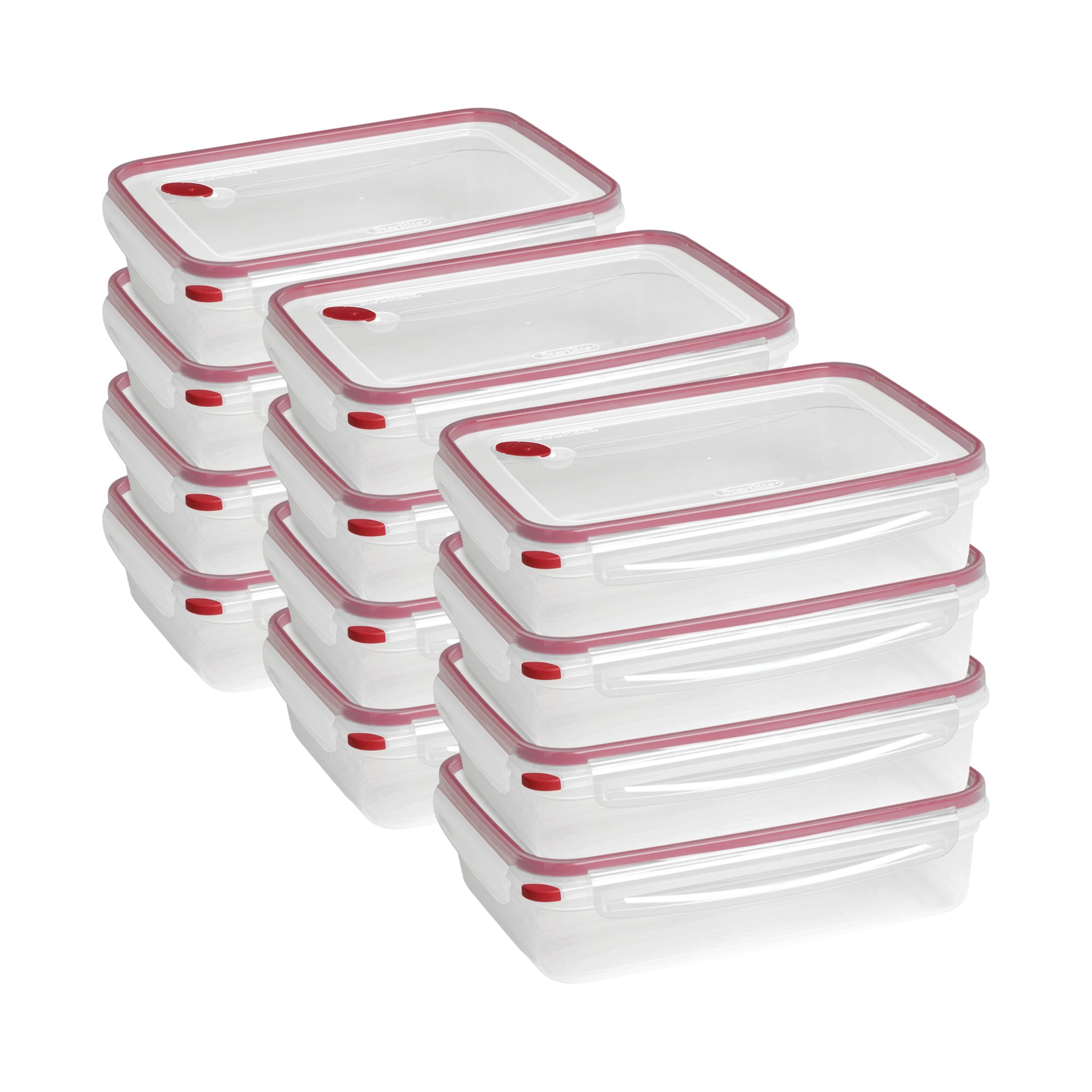 Sterilite 282317 03426604 16 Cup Rectangle UltraSeal Food Storage Container  Red 12 Ct