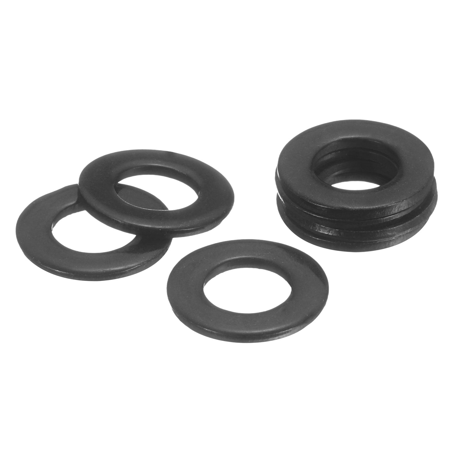 Unique Bargains 60pcs M8 304 Stainless Steel Flat Washers ID 8mm OD 16mm Thickness 2mm Round Metal Washers for Screws Bolts Outdoor Construction Black