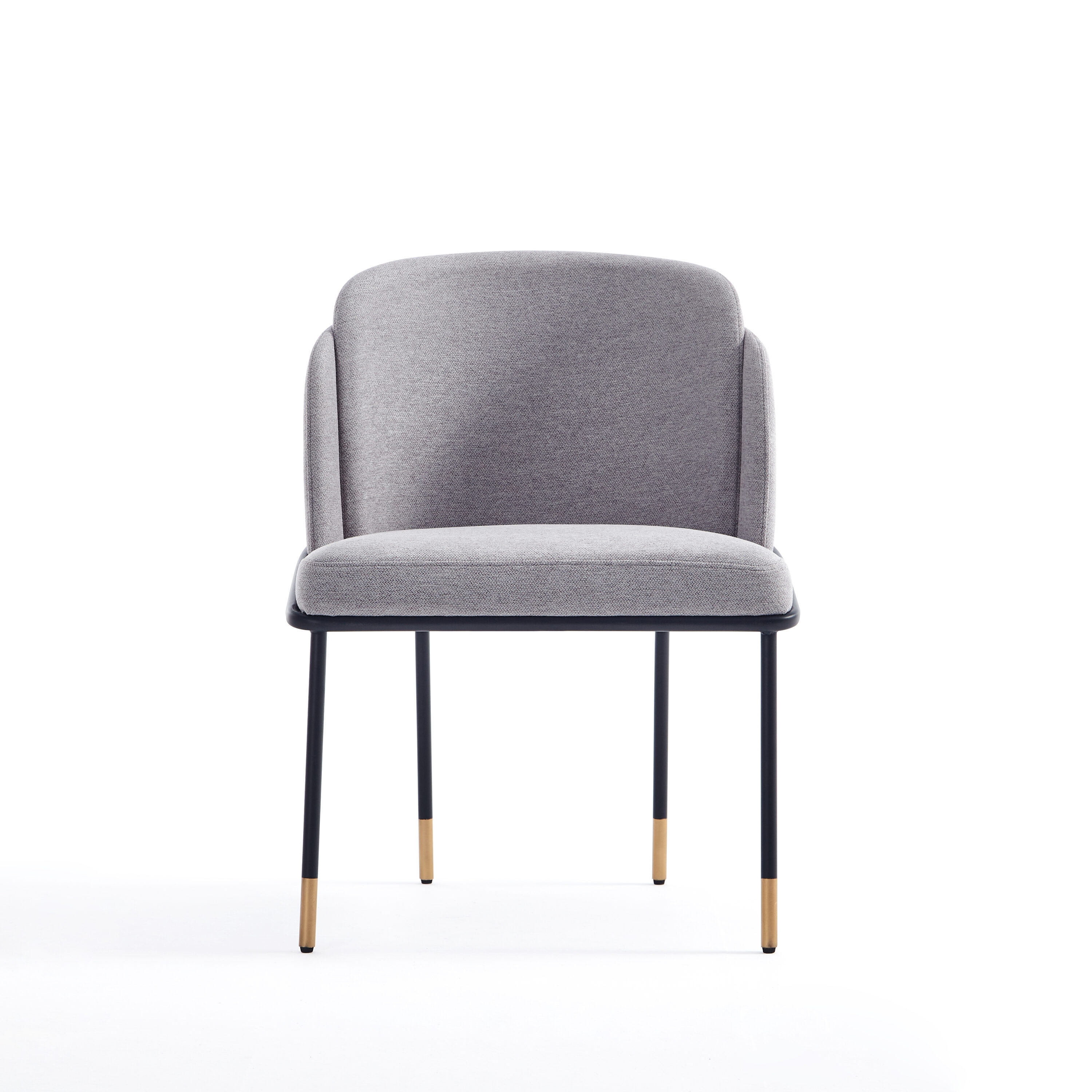 High Gray Upholstered Metal Side Chair