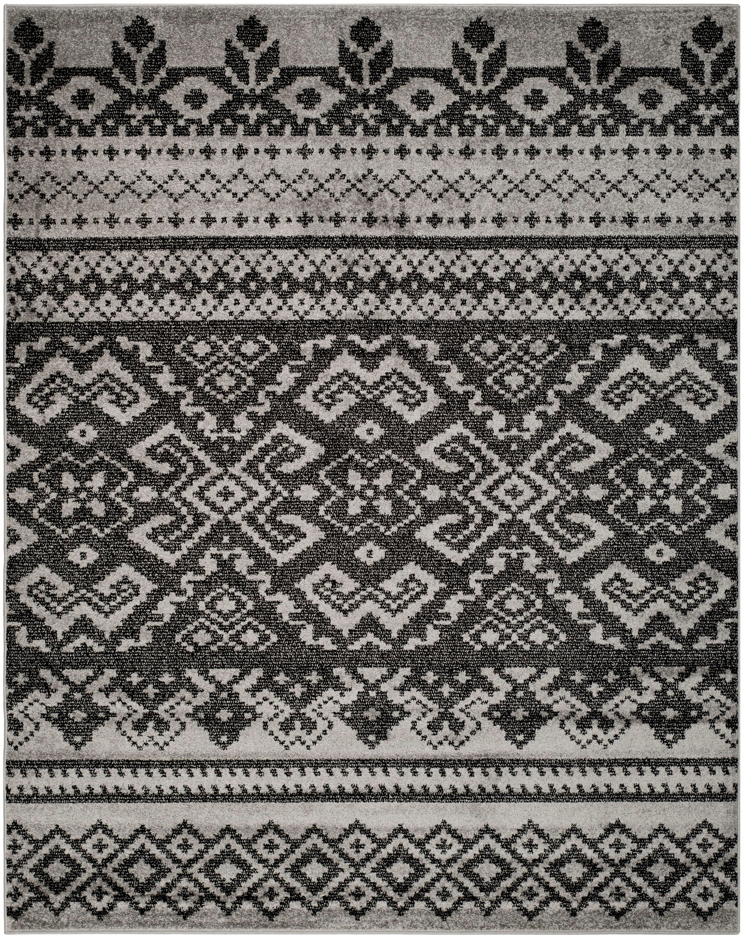 Safavieh ADR107A-8 Adirondack Taos 8 x 10 (ft) Loomed Polypropylene Silver/Black Rectangular Indoor Lodge Area rug